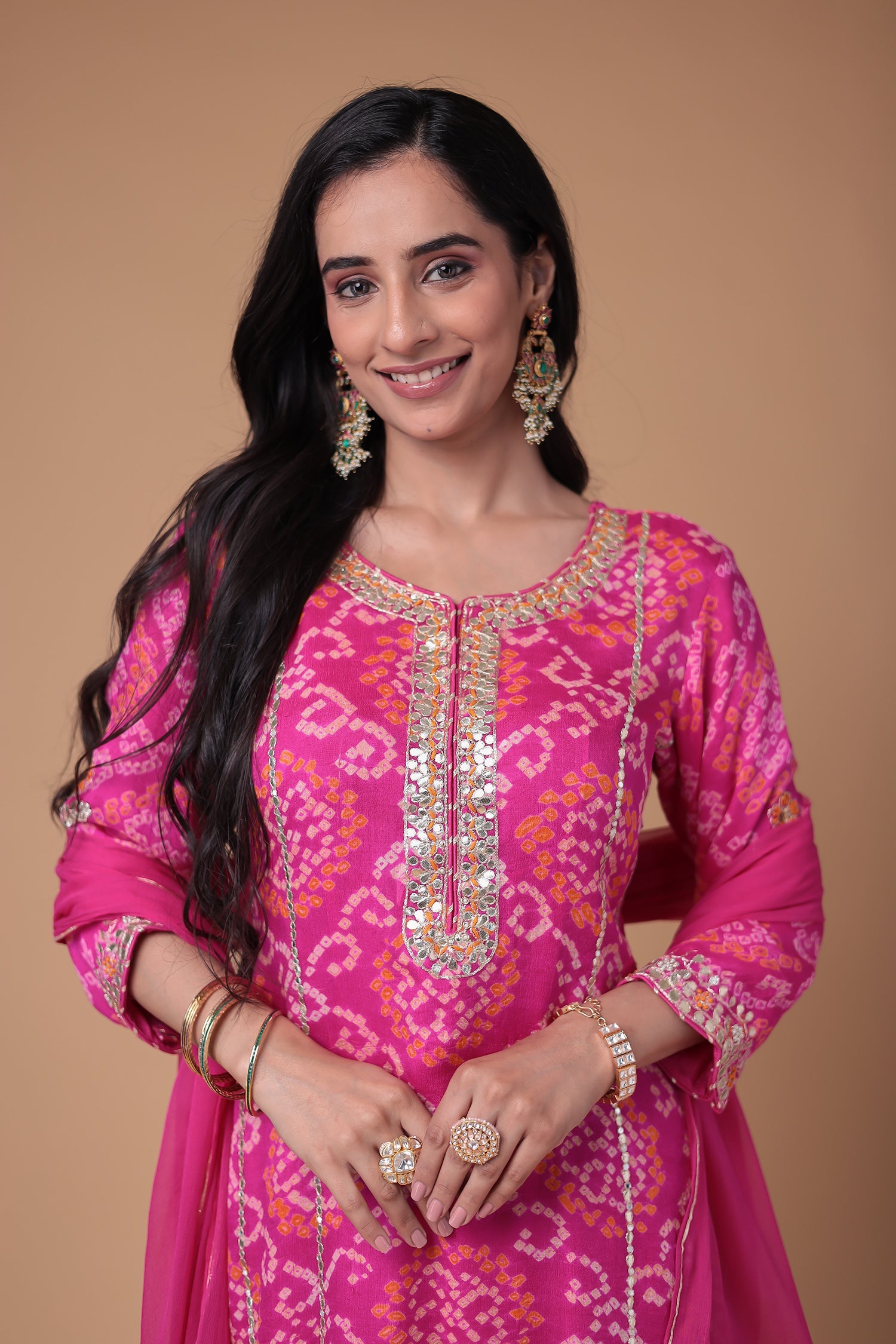 Georgette Suit with Bandhej, Gota Patti and Thread work