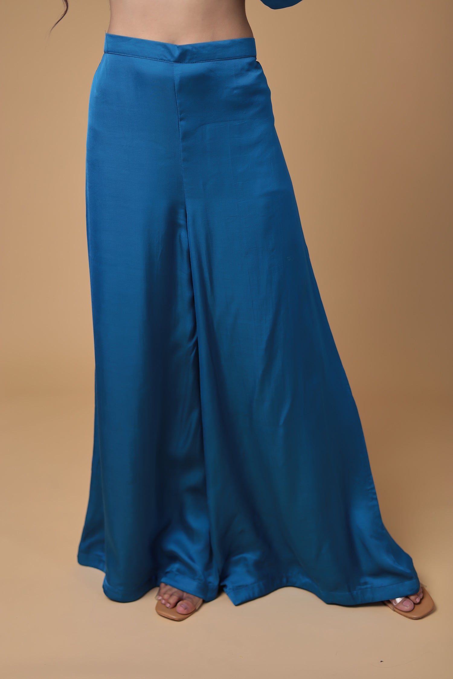 Satin Silk Indowestern with Dori and Sequins work