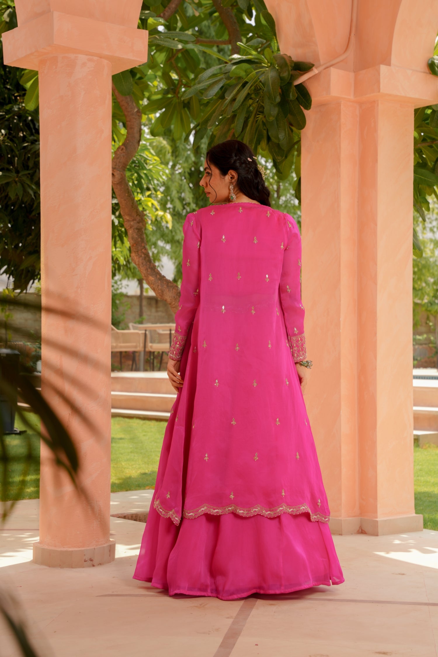 Organza Indowestern with Dori, Gota Patti and Zardozi work