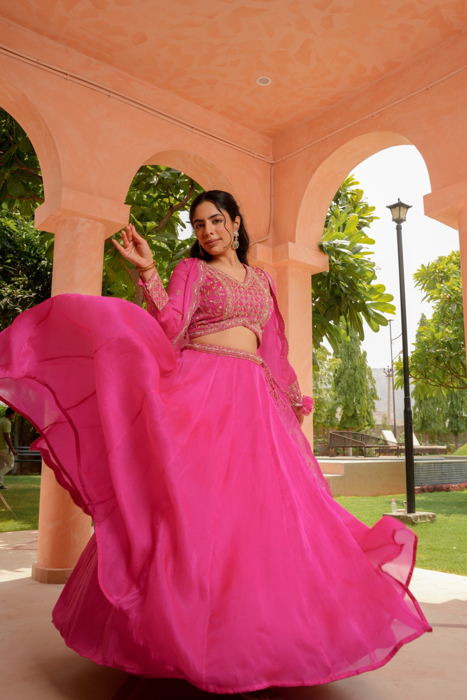 Organza Indowestern with Dori, Gota Patti and Zardozi work