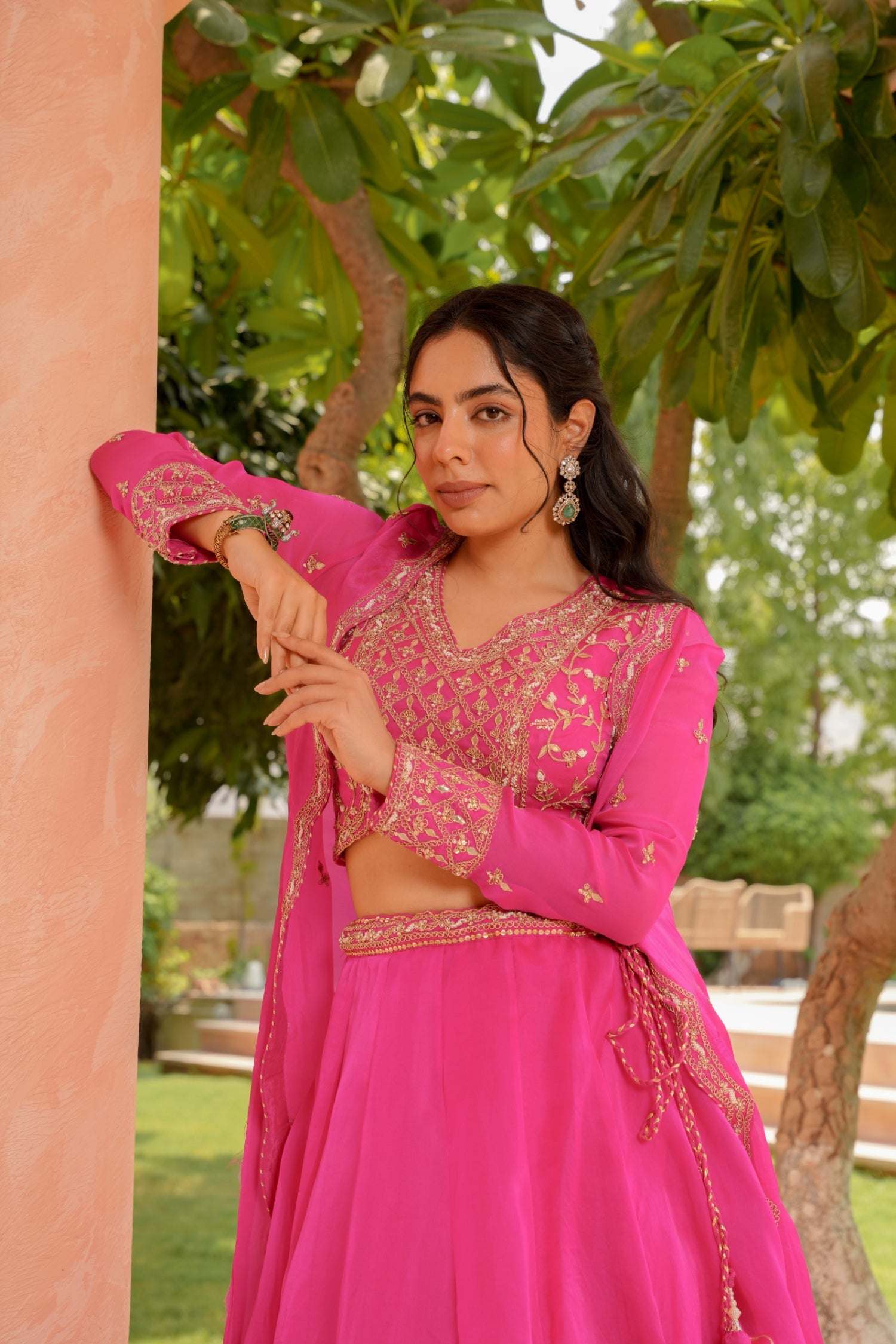 Organza Indowestern with Dori, Gota Patti and Zardozi work