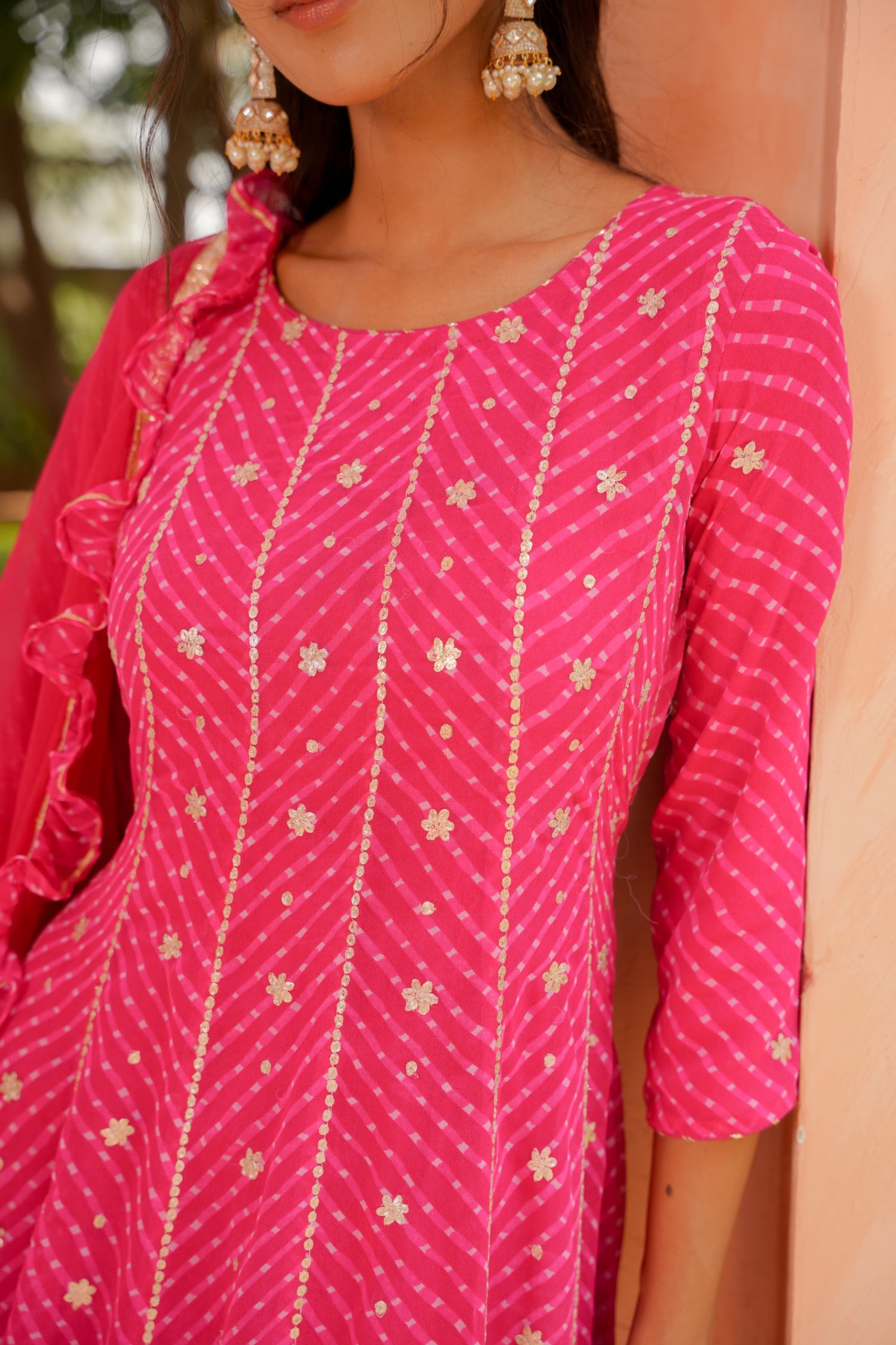 Mothra Anarkali Georgette Suit with Gota and Pittan work