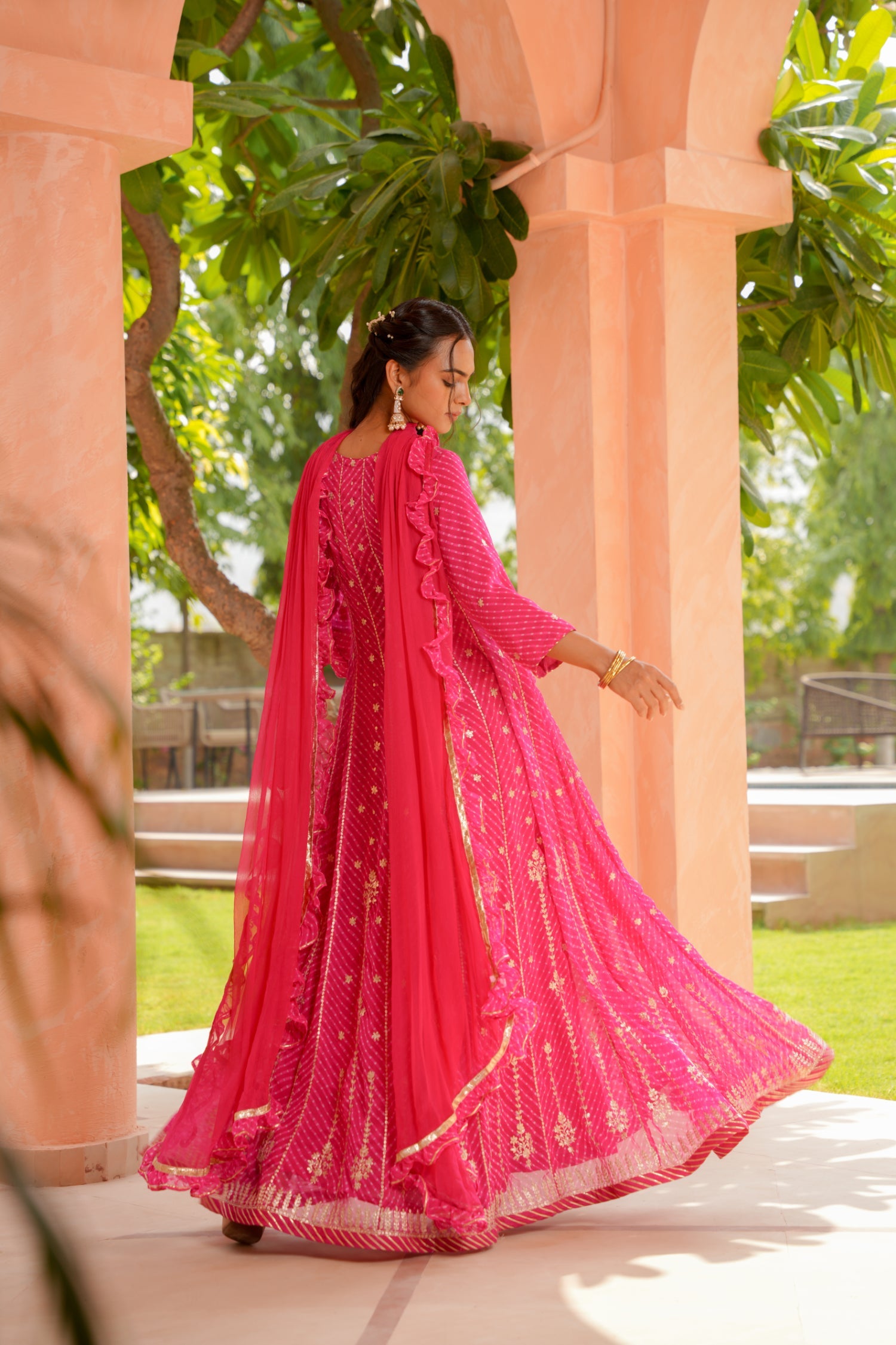 Mothra Anarkali Georgette Suit with Gota and Pittan work