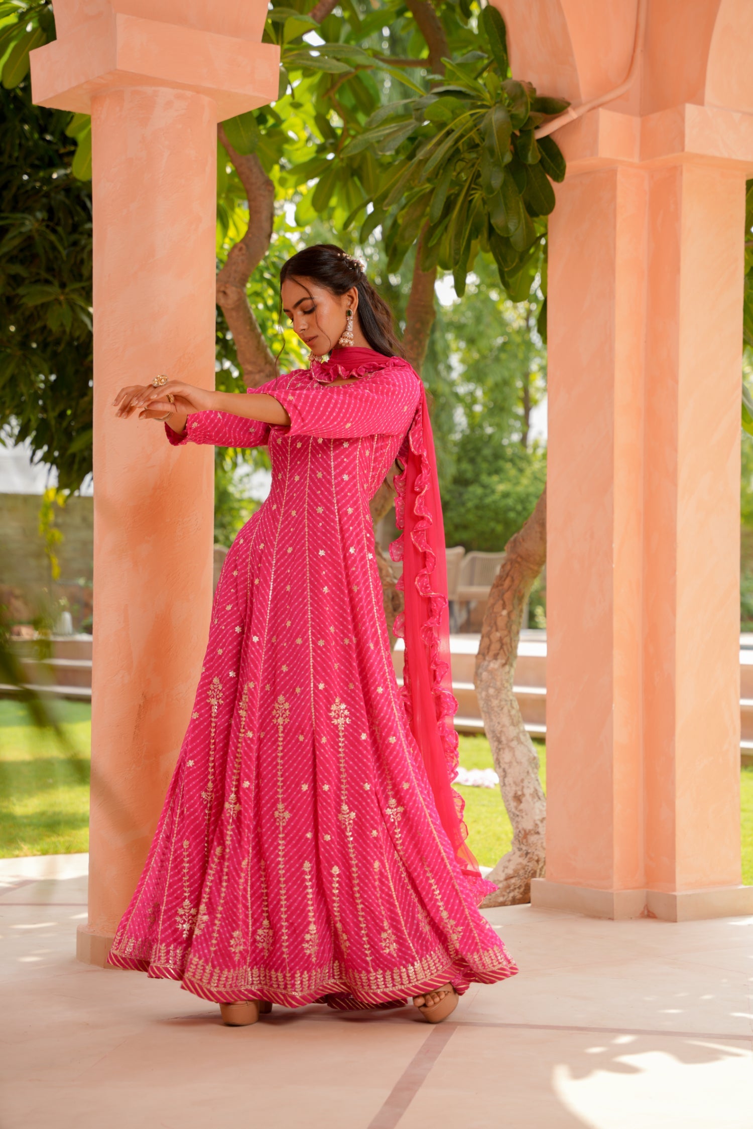 Mothra Anarkali Georgette Suit with Gota and Pittan work