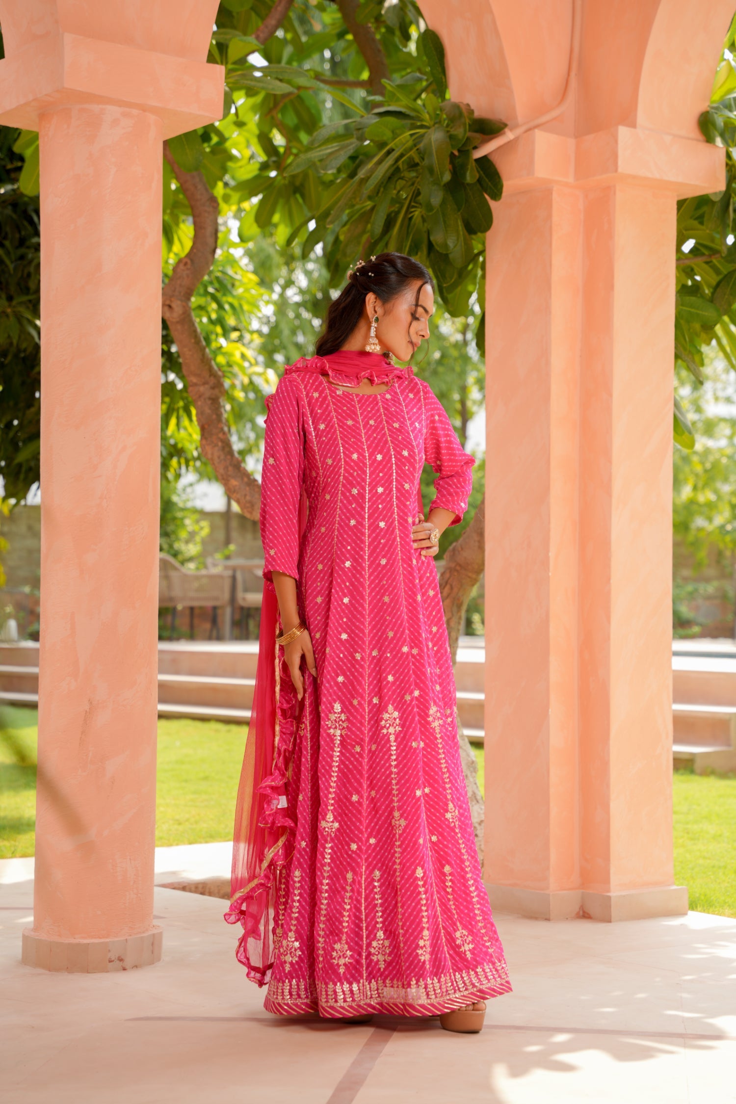 Mothra Anarkali Georgette Suit with Gota and Pittan work