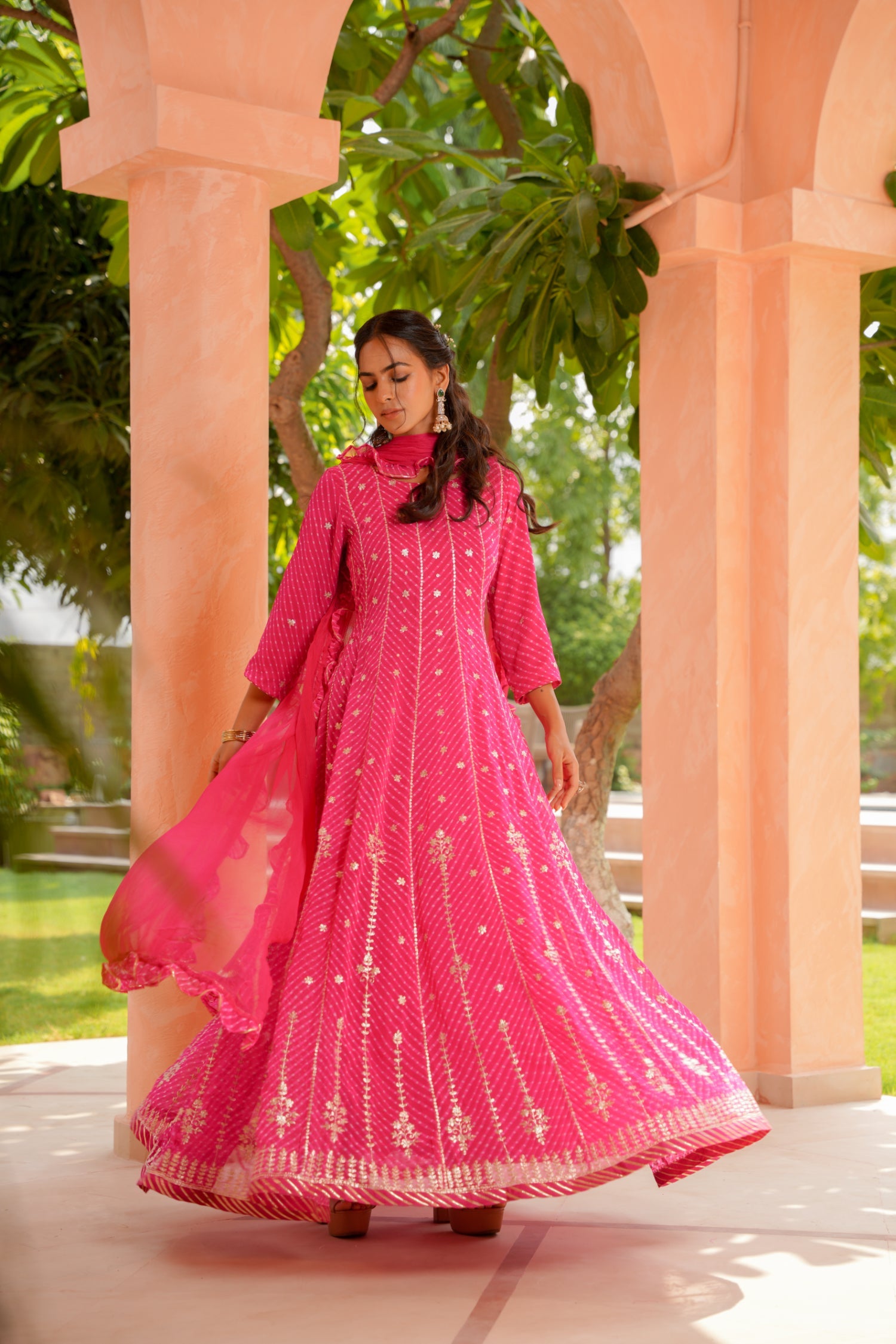 Mothra Anarkali Georgette Suit with Gota and Pittan work
