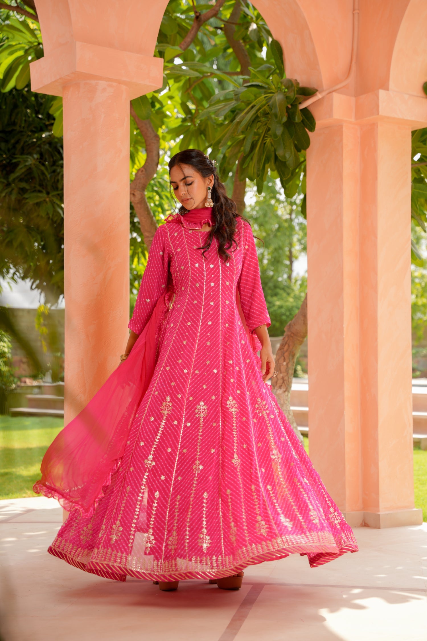 Mothra Anarkali Georgette Suit with Gota and Pittan work