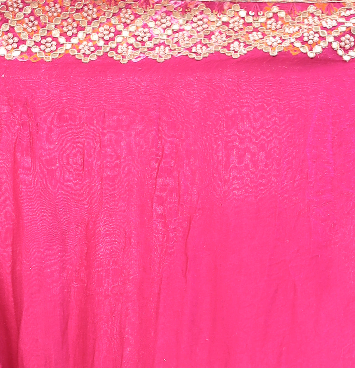 Traditional Gajji Silk Drape with Gota Patti, Pearl and Fine Thread Work