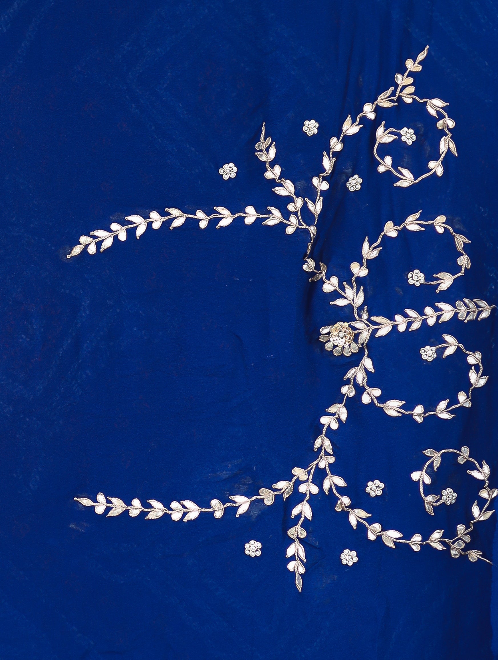 Traditional Bandhej Georgette Saree with Intricate Thread, Gota Patti & Zardozi Detailing