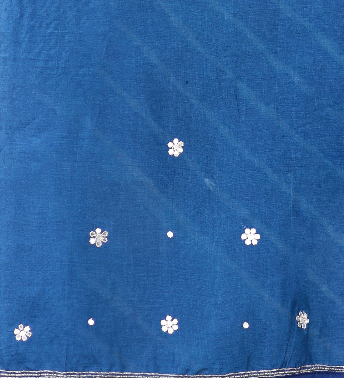 Leheriya Tussar Silk Saree with Aari & Gota Embroidery
