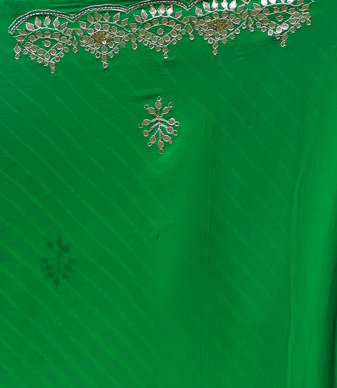 Leheriya Georgette Saree with Aari and Gota Patti work