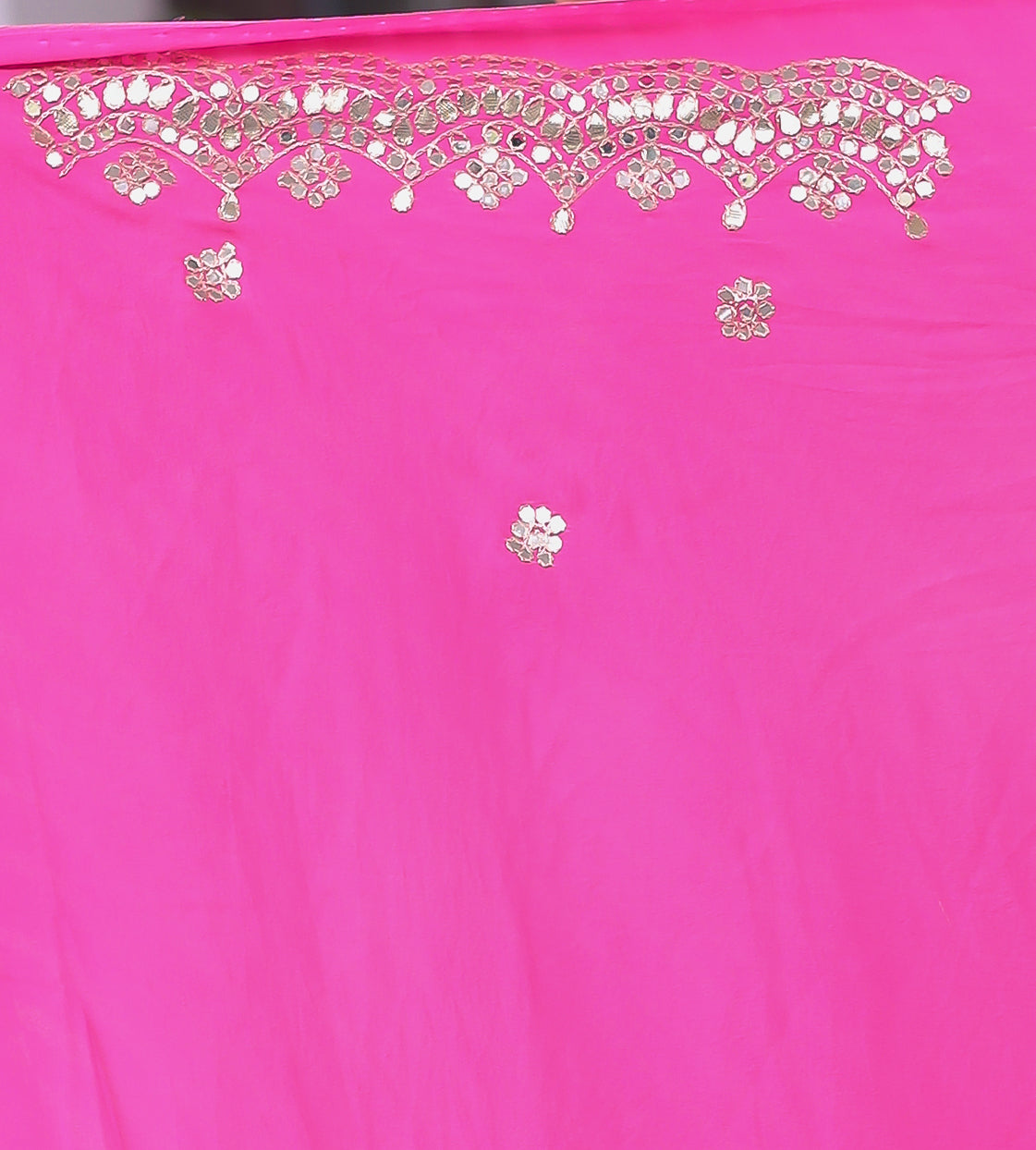 Leheriya Georgette Saree with Aari and Gota Patti work