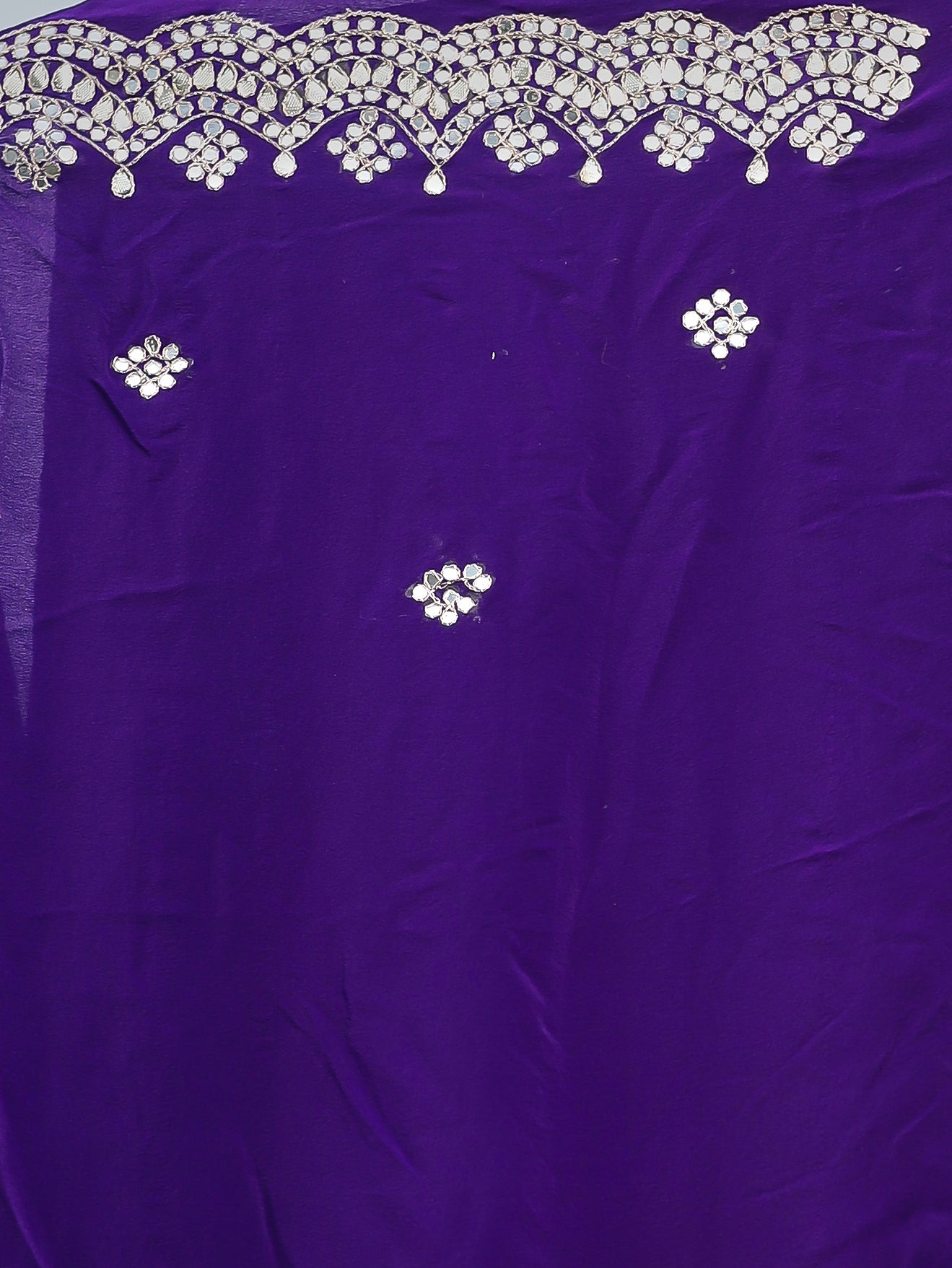 Leheriya Georgette Saree with Aari and Gota Patti work