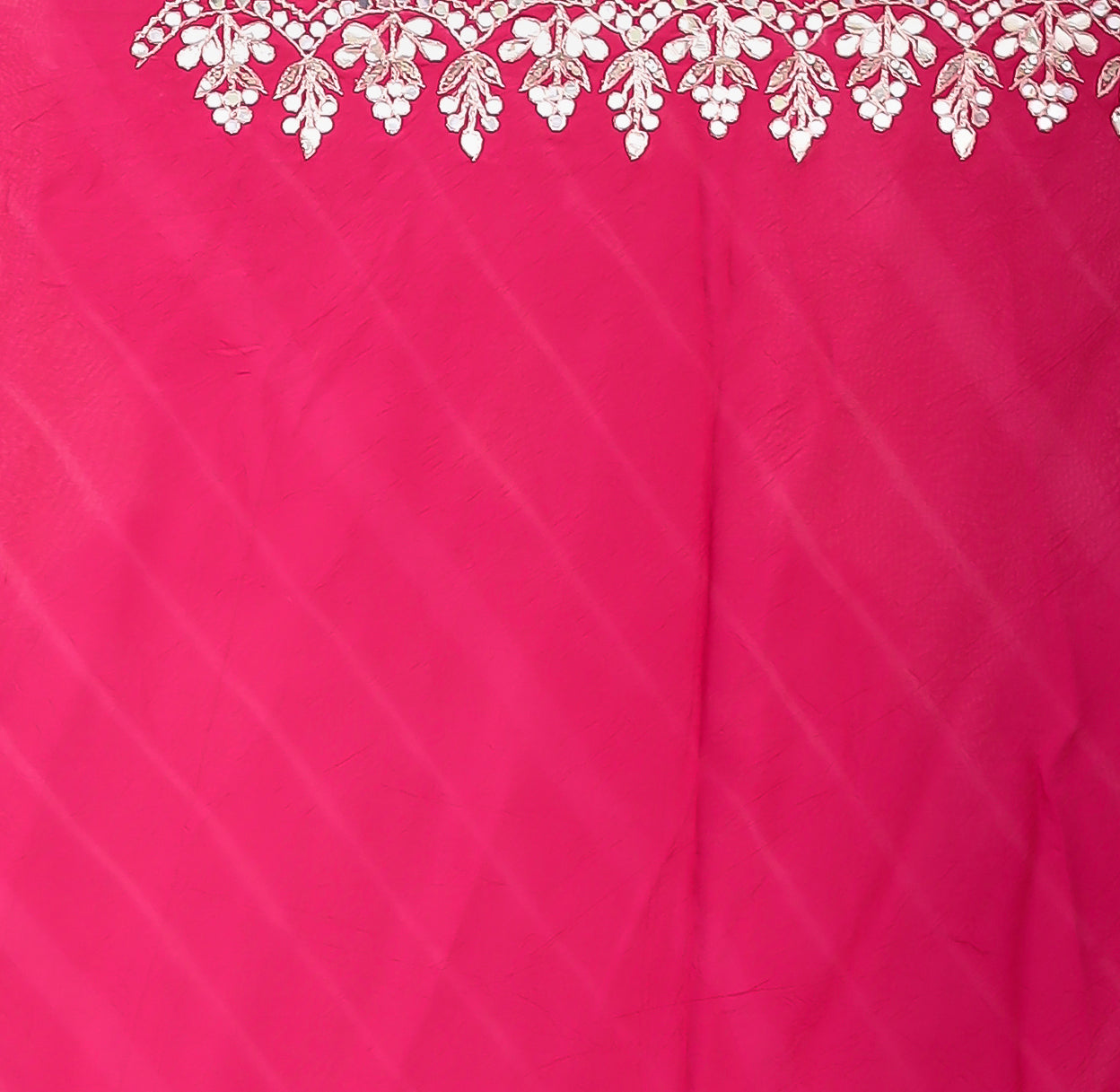 Leheriya Silk Saree with Aari and Gota Patti work