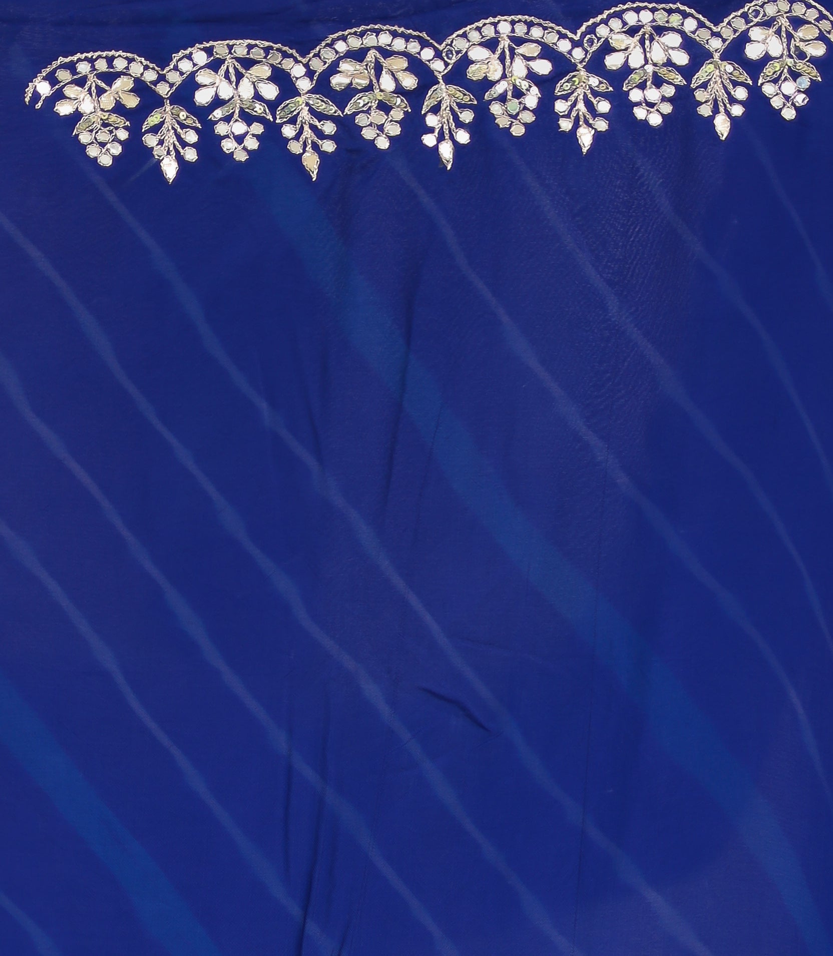 Leheriya Silk Saree with Timeless Aari and Gota Patti Embroidery