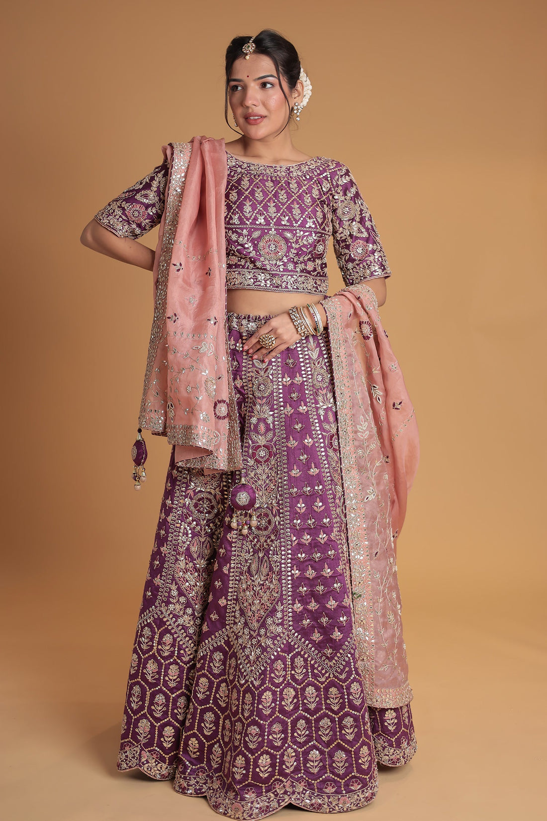 Silk Lehenga with Gota Patti and Exquisite Embroidery