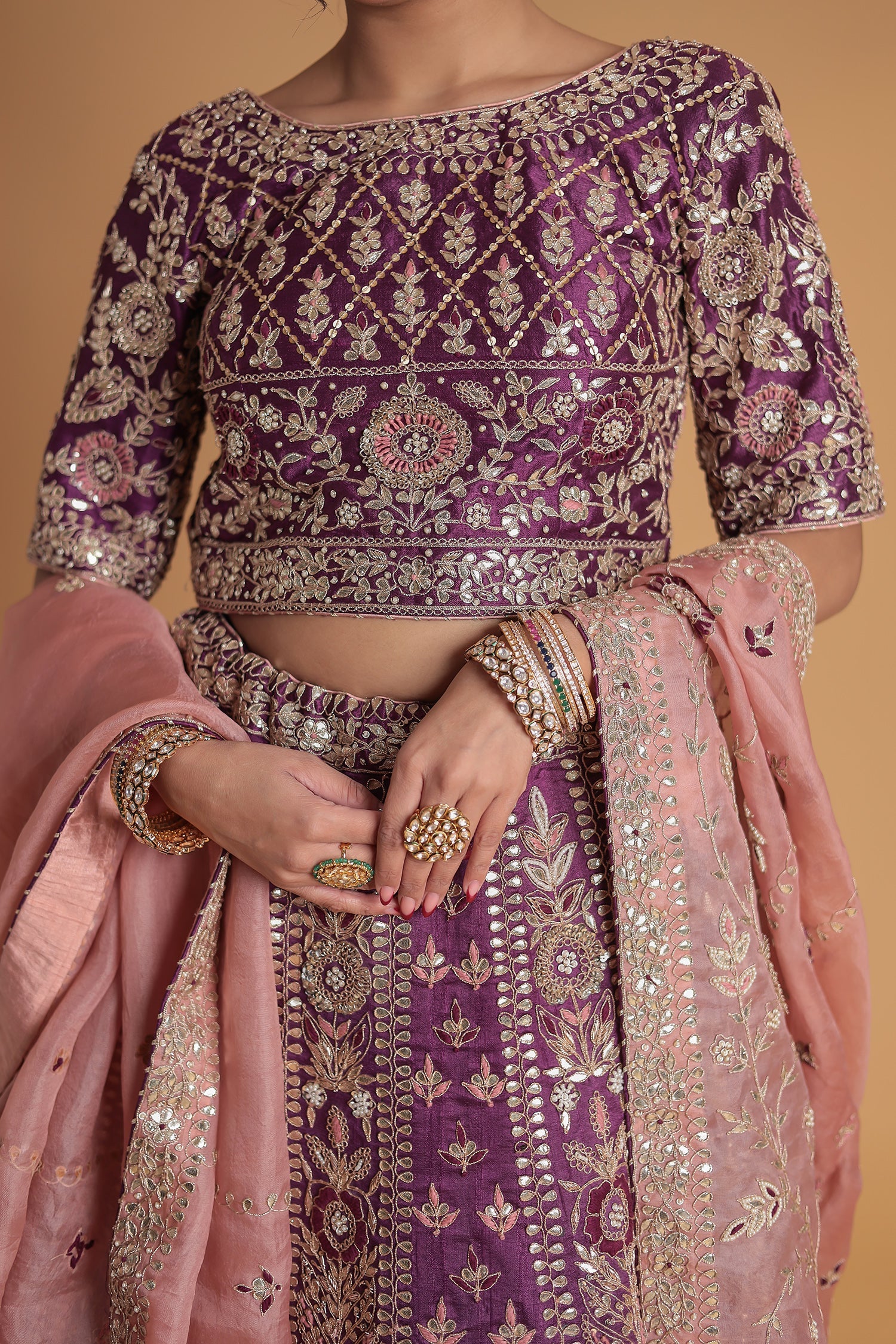Silk Lehenga with Gota Patti and Exquisite Embroidery
