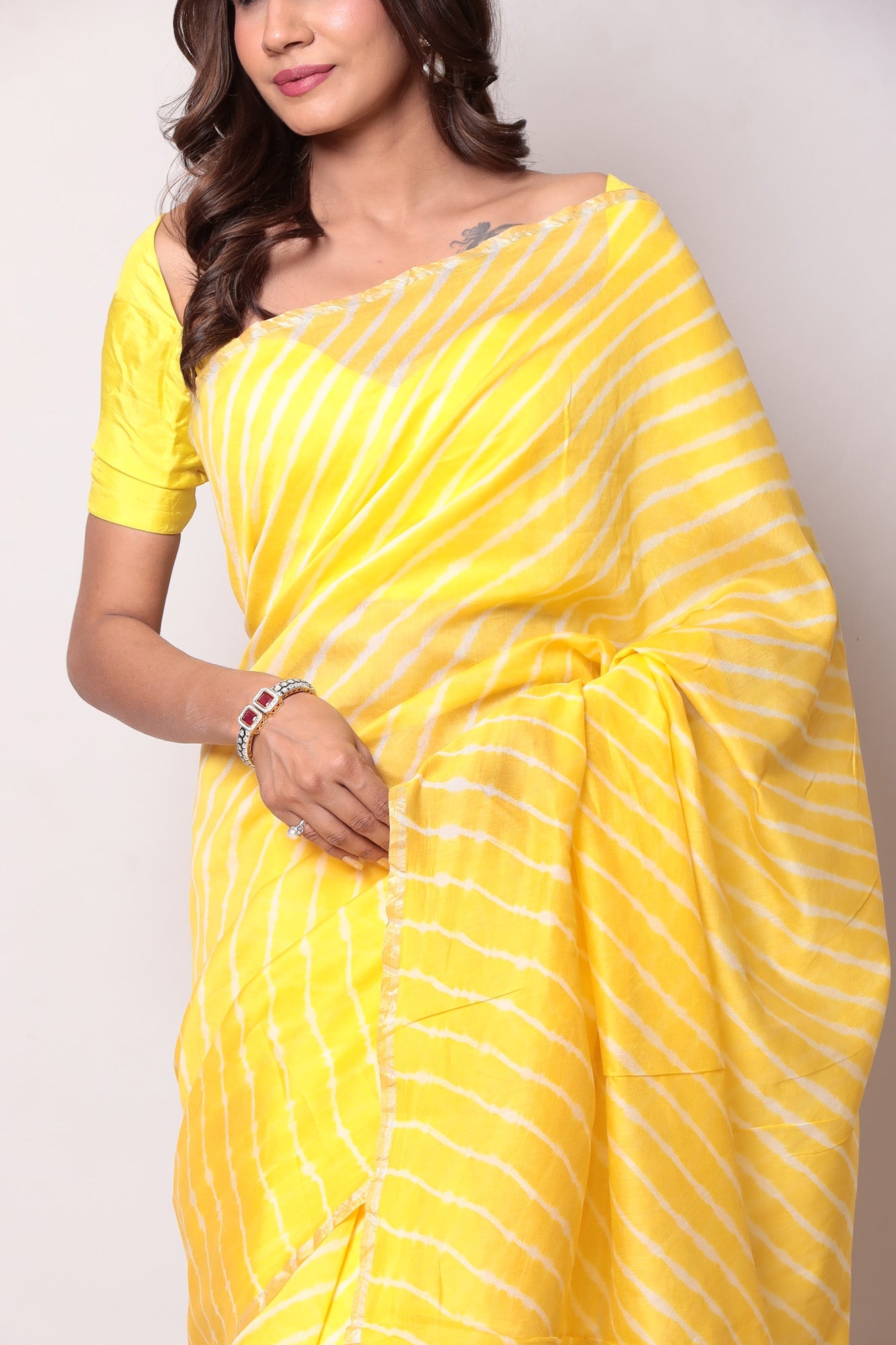 Leheriya Chanderi Cotton Saree