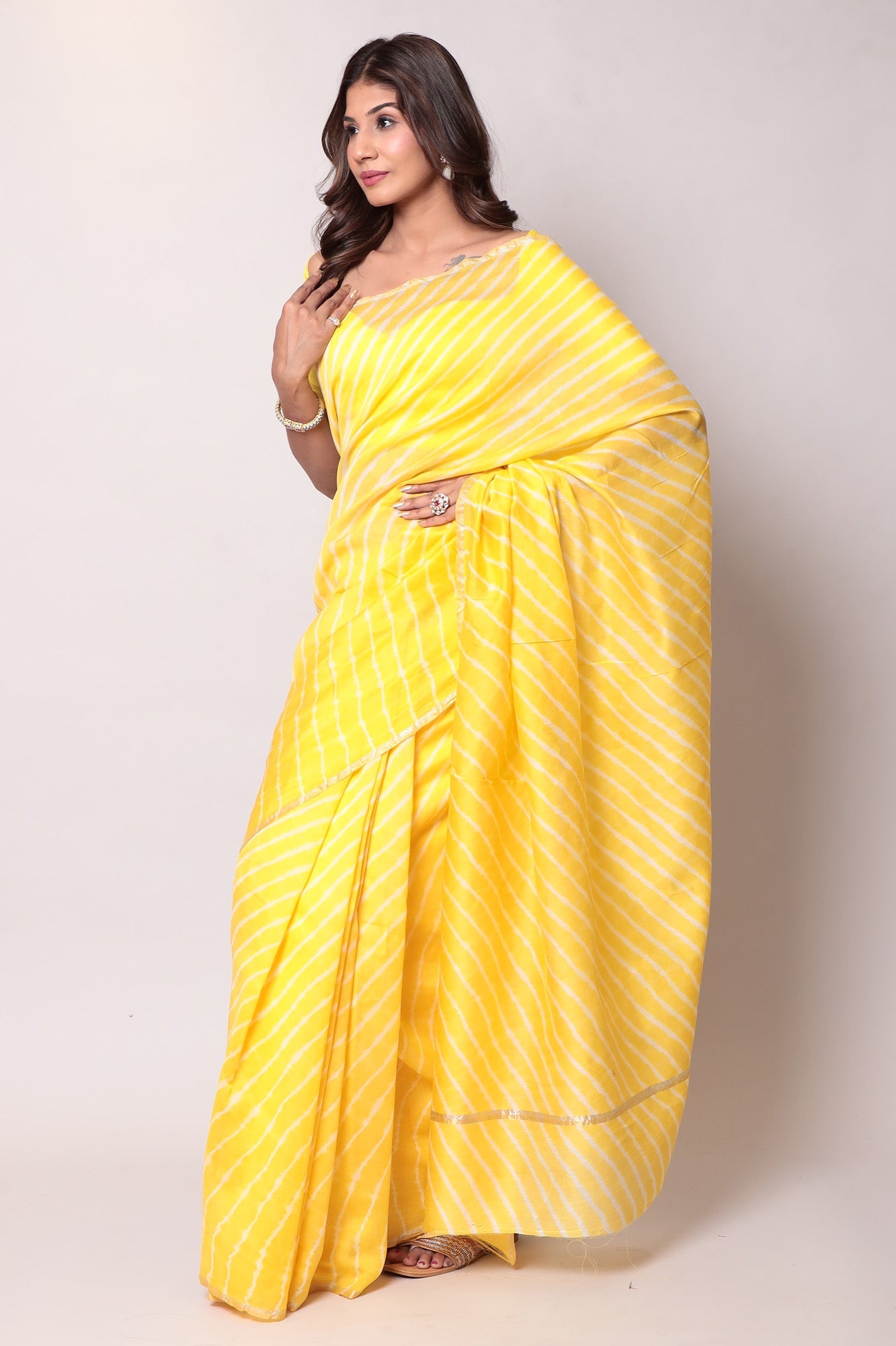 Leheriya Chanderi Cotton Saree