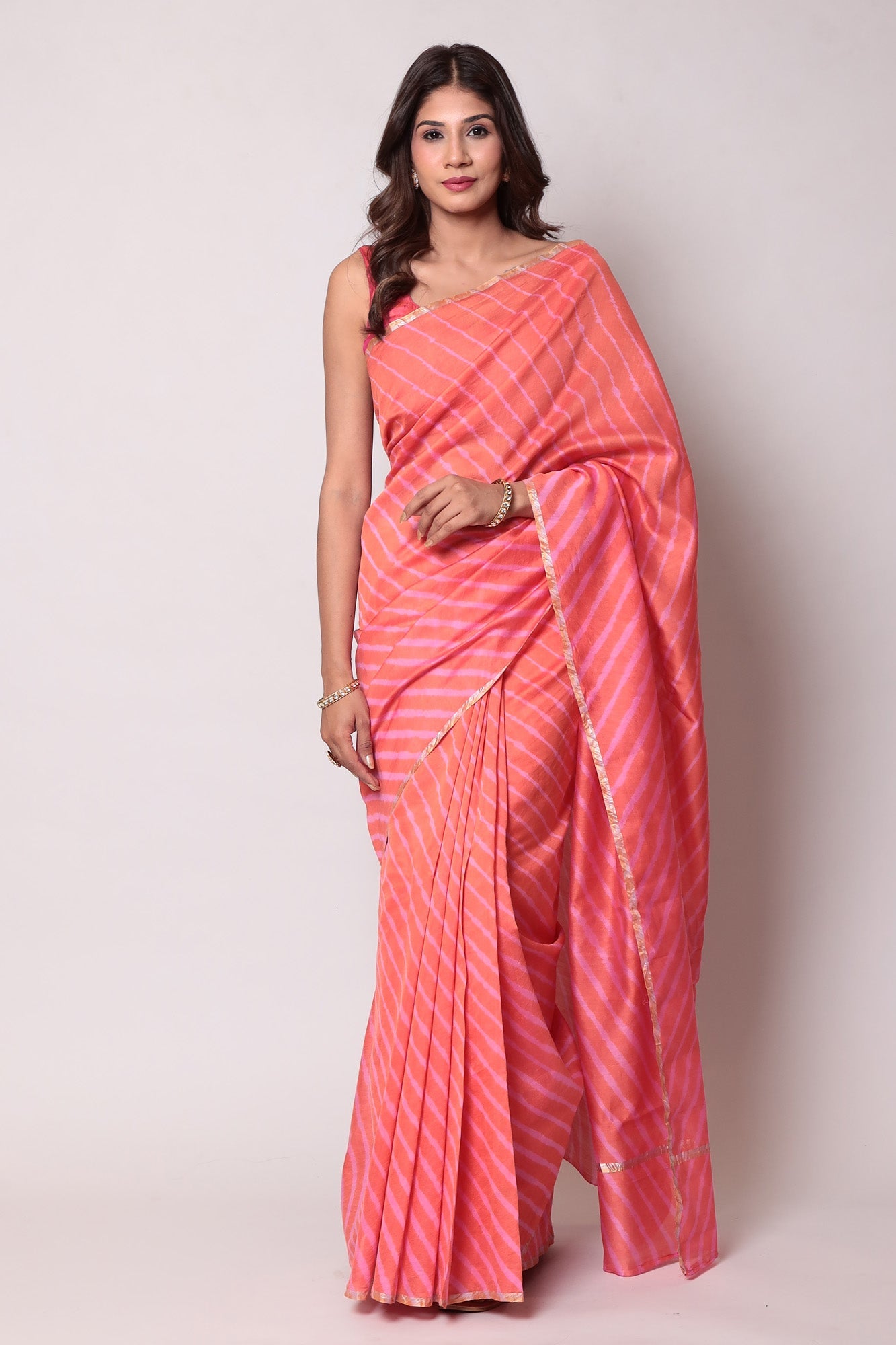 Leheriya Chanderi Cotton Saree