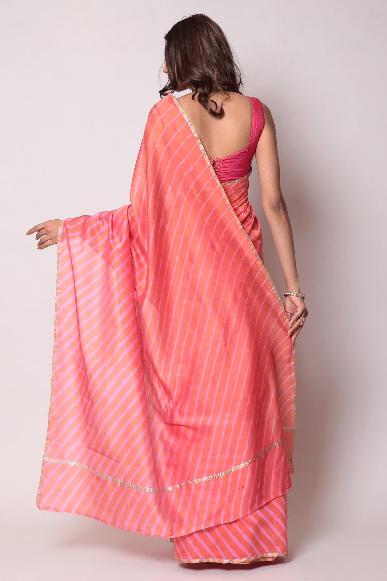 Leheriya Chanderi Cotton Saree