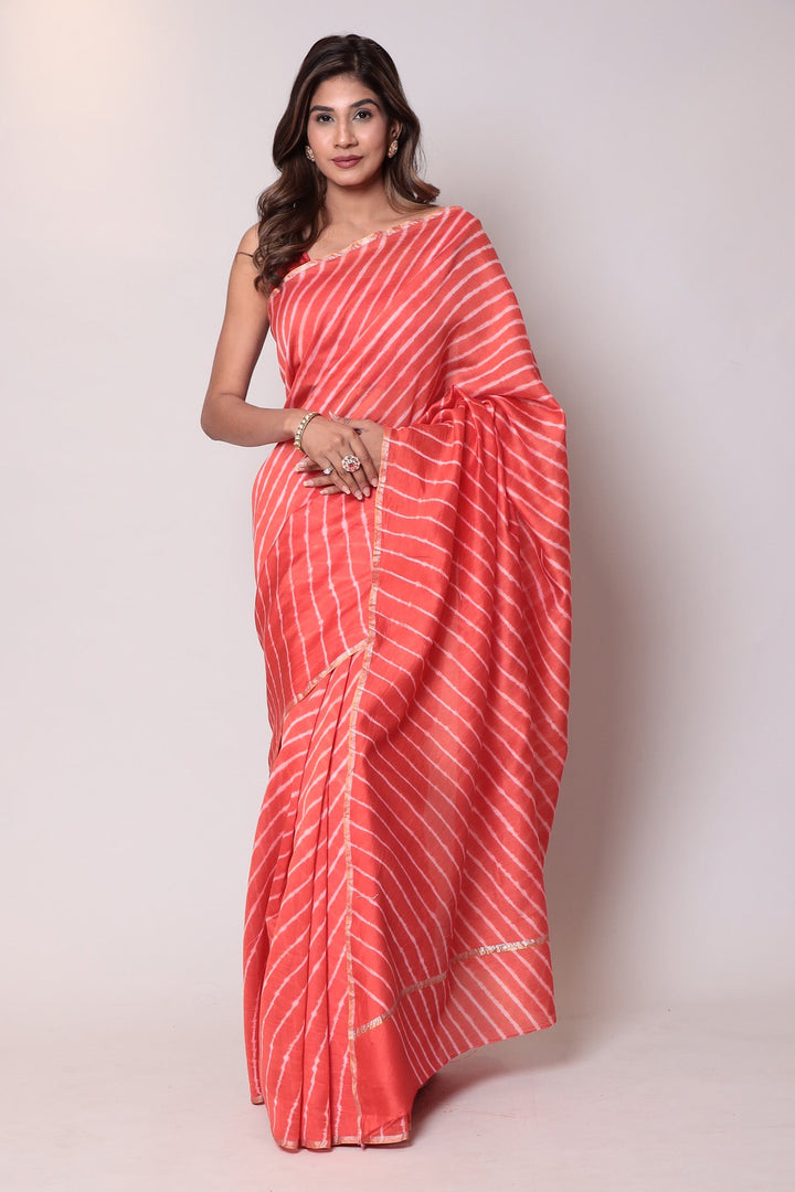 Leheriya Chanderi Cotton Saree