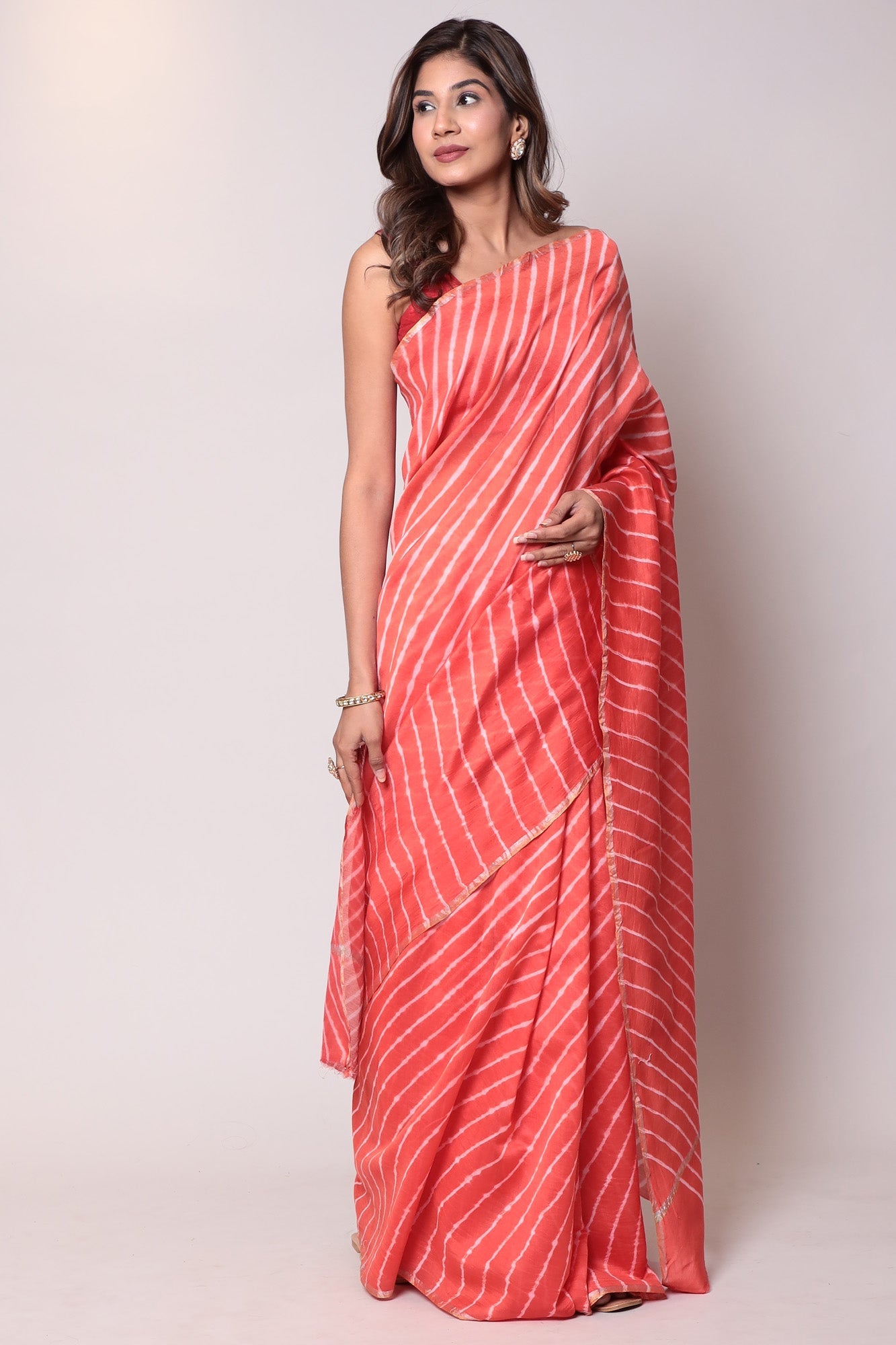 Leheriya Chanderi Cotton Saree