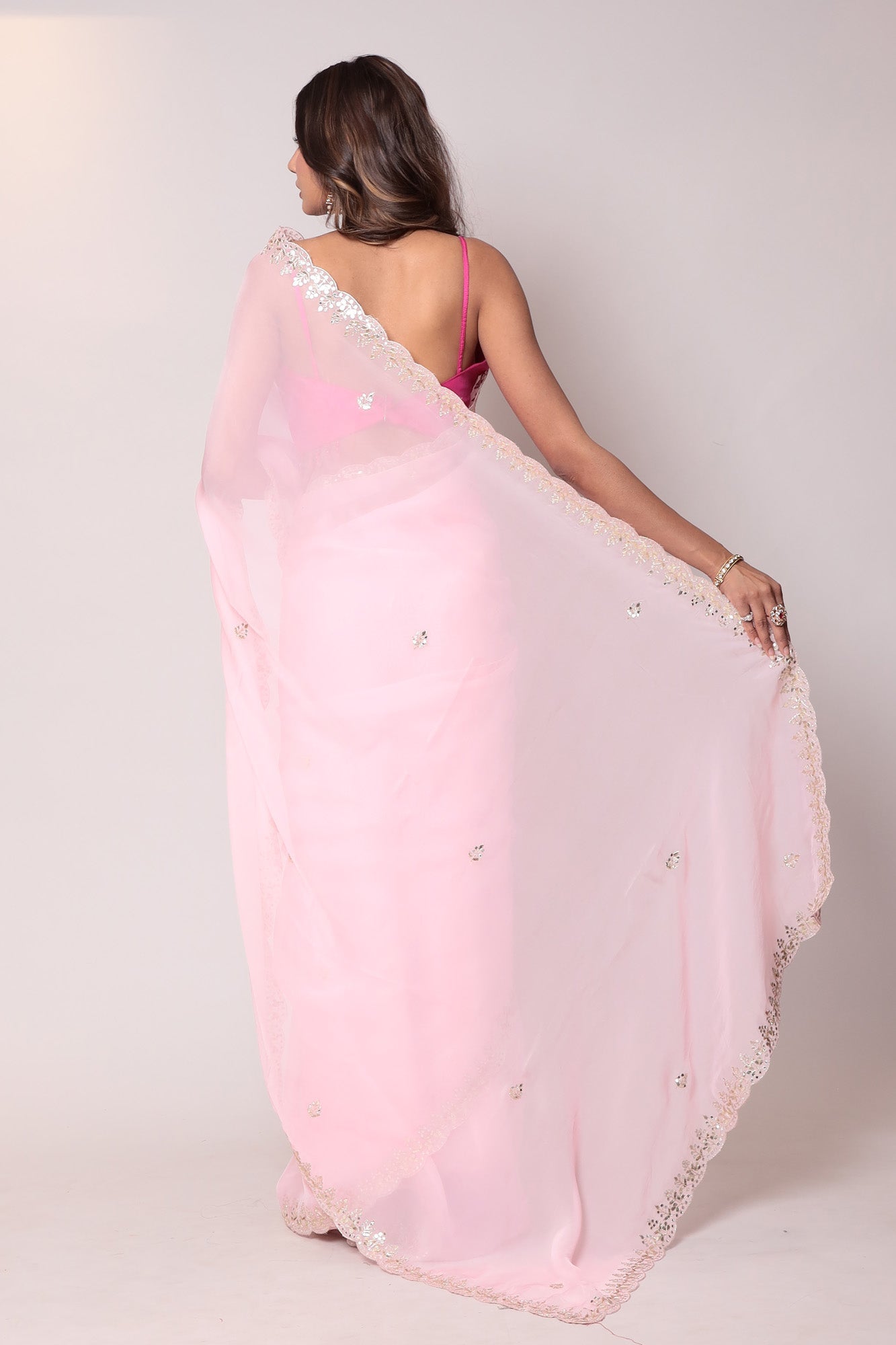 Organza Saree with Gota Patti work.