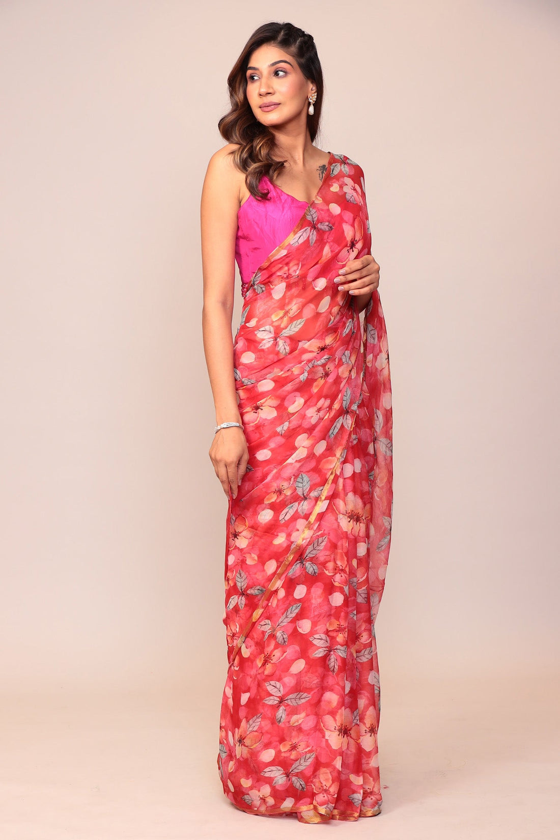 Digital Print Chiffon Saree