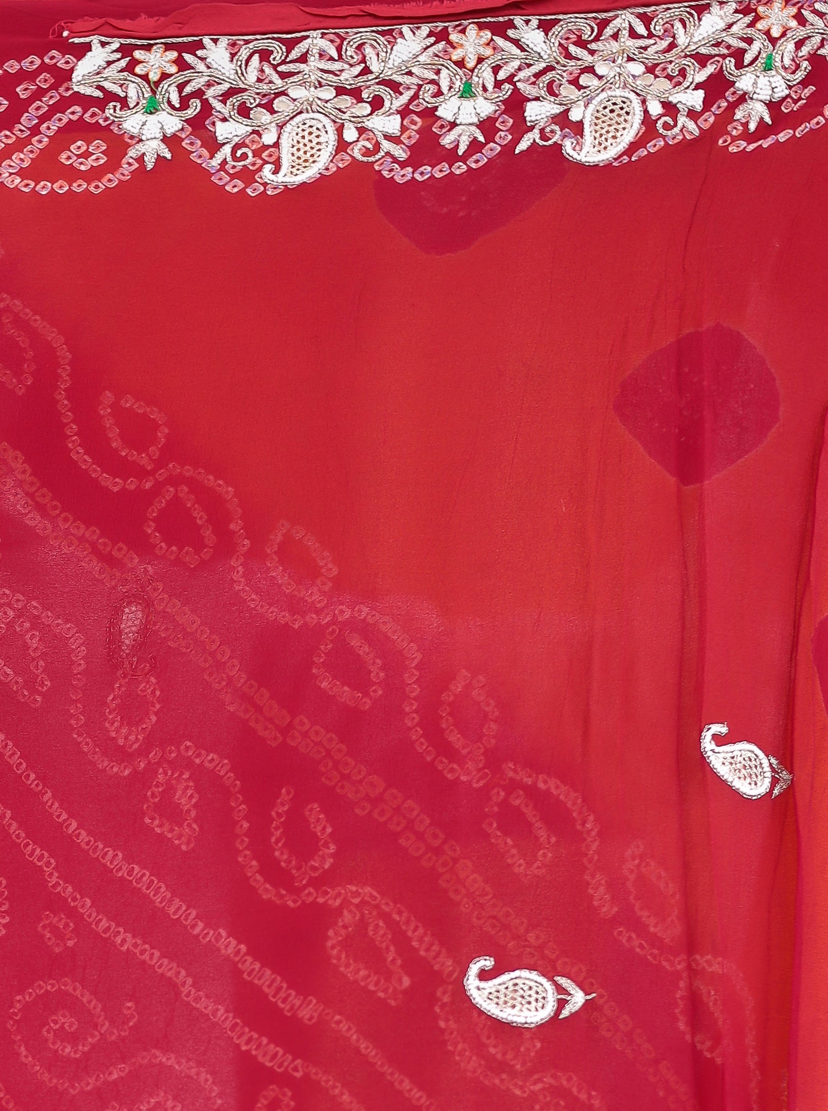Bandhej Georgette Saree with Aari, Gota Patti and Thread work