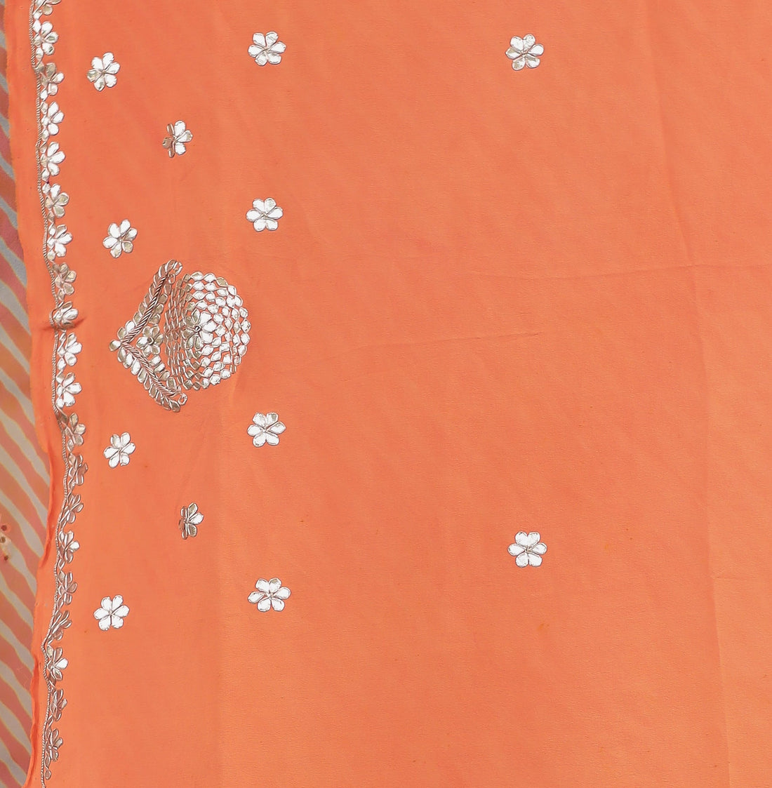 Bandhej Georgette Saree with Dori, Gota Patti and Thread work
