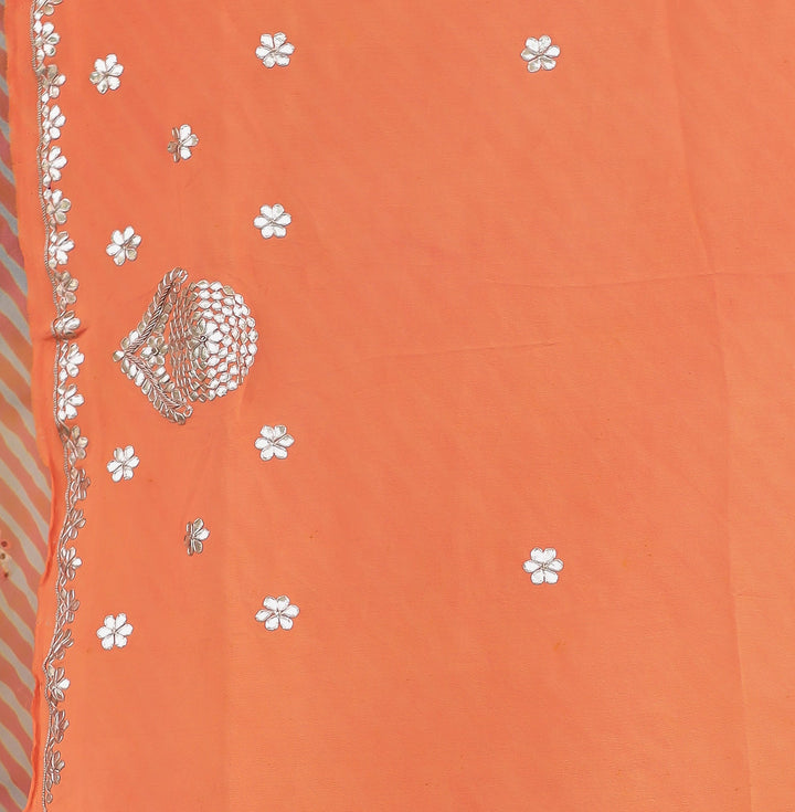 Bandhej Georgette Saree with Dori, Gota Patti and Thread work