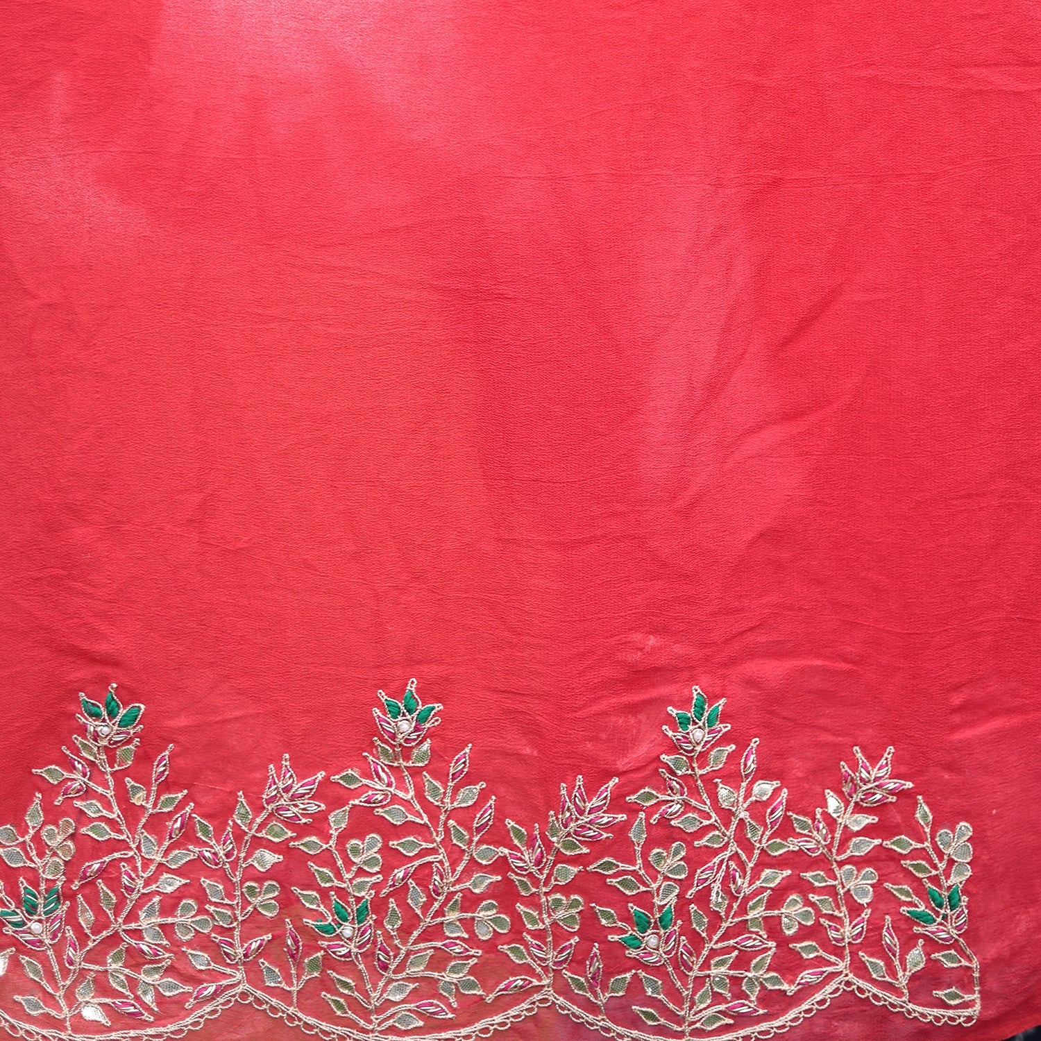 Ombre dyed Bandhej Saree with Zardozi work