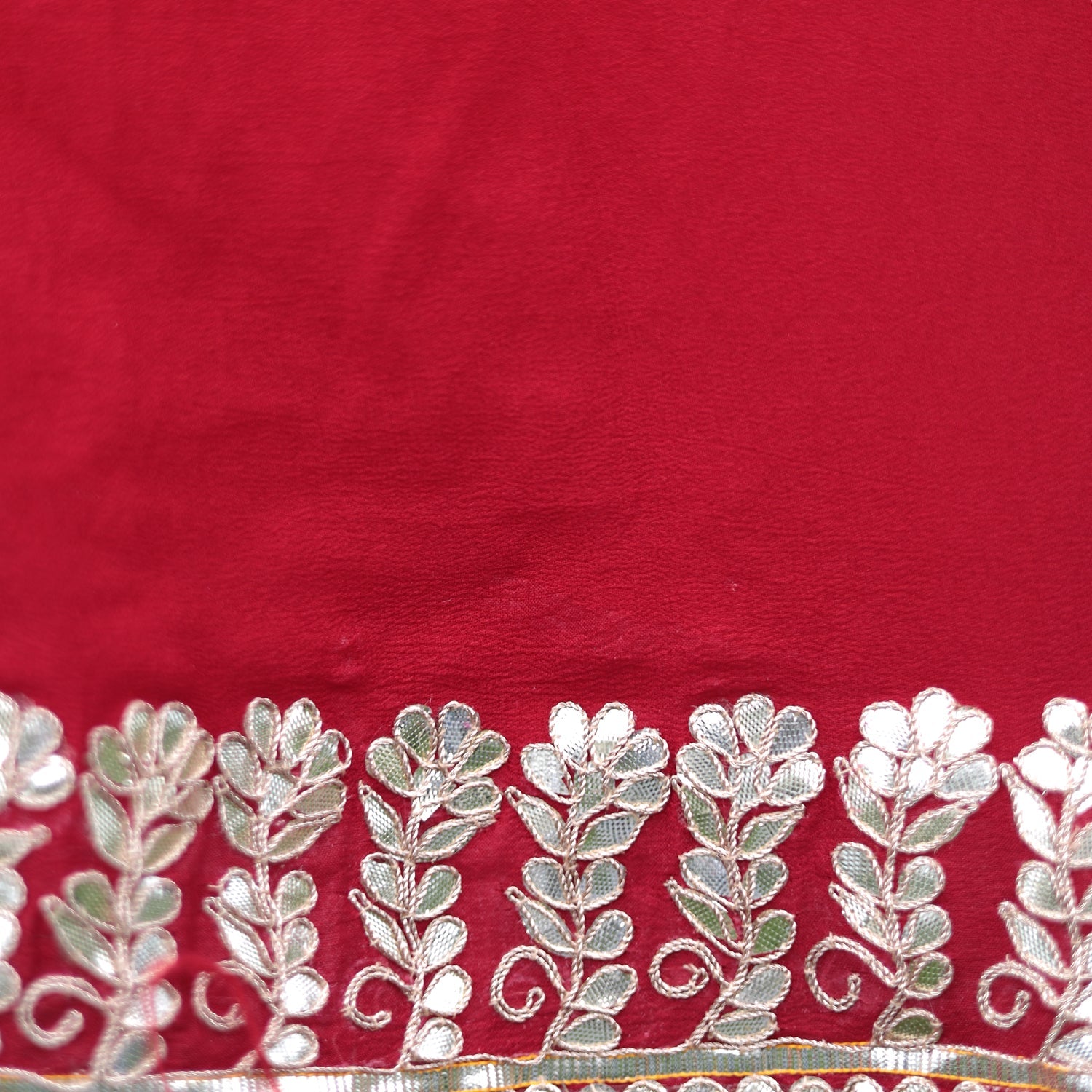 Bandhej Chiffon Saree with Gota Patti work