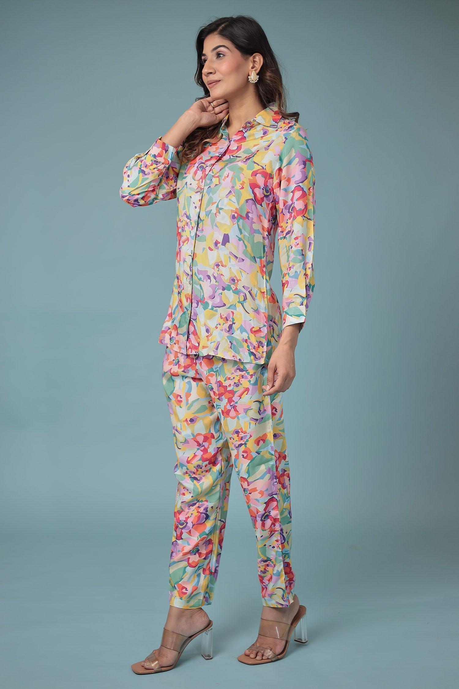 Printed Silk Blend Co Ords Set