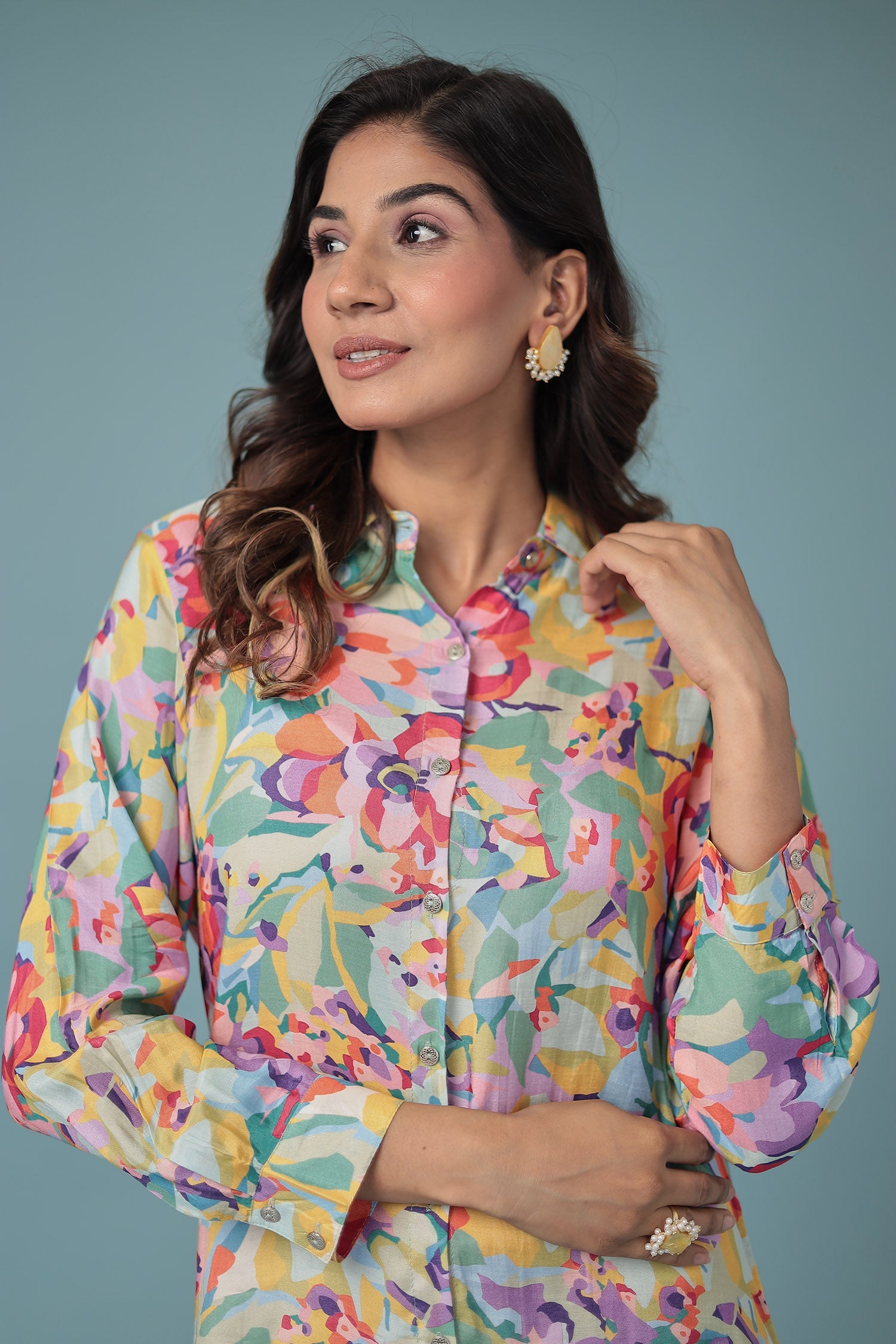 Printed Silk Blend Co Ords Set