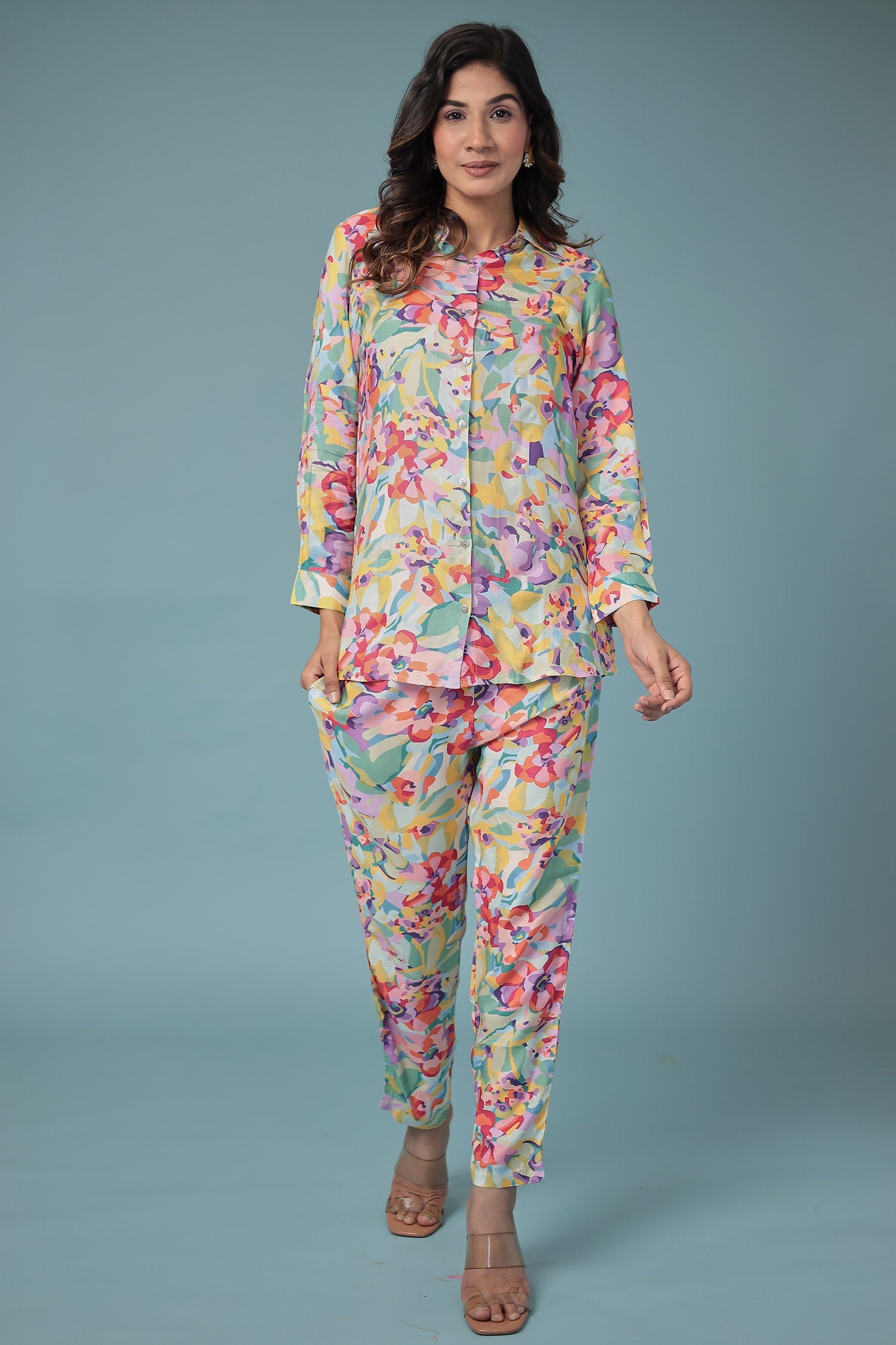 Printed Silk Blend Co Ords Set