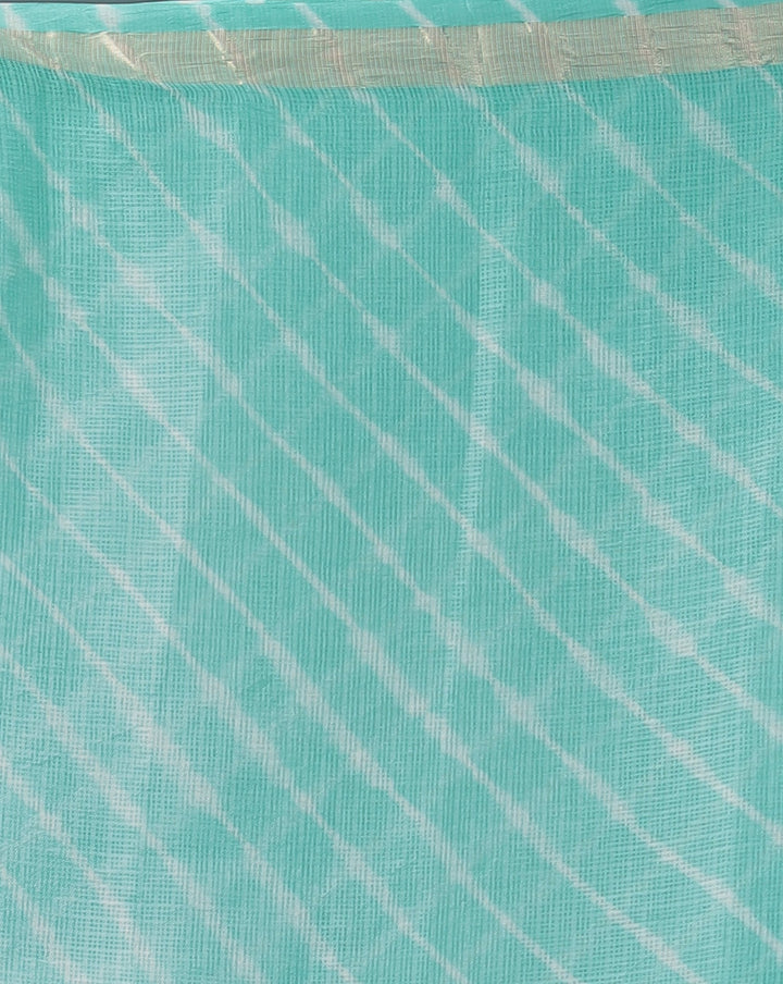 Kota Doria Silk Leheriya Saree with Zari work.