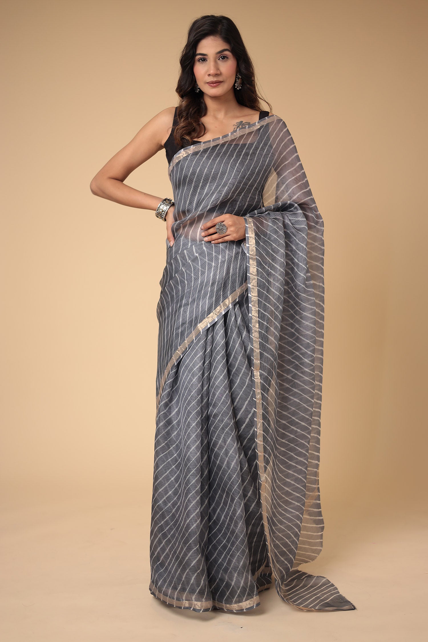 Kota Doria Silk Leheriya Saree