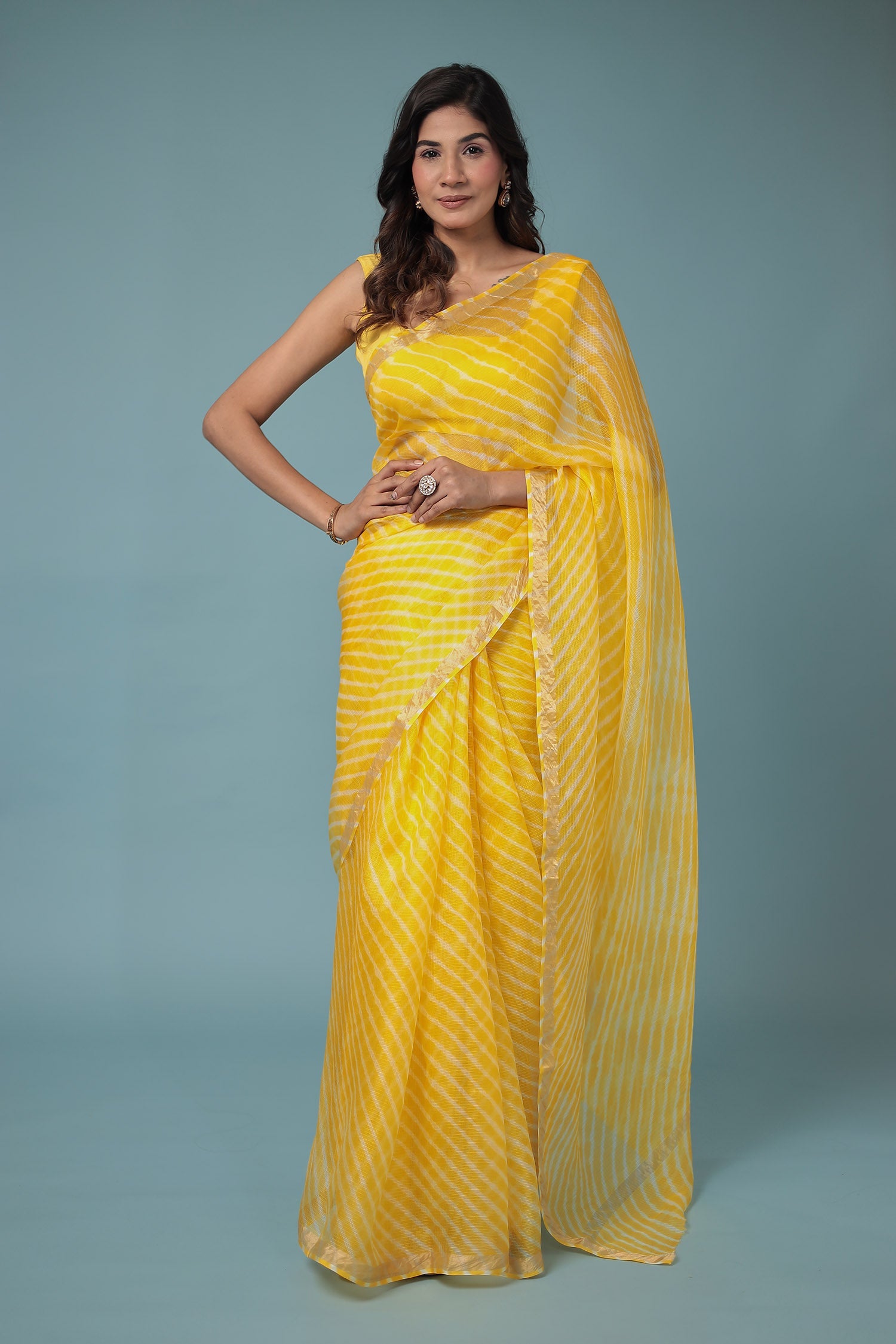 Kota Doria Silk Leheriya Saree