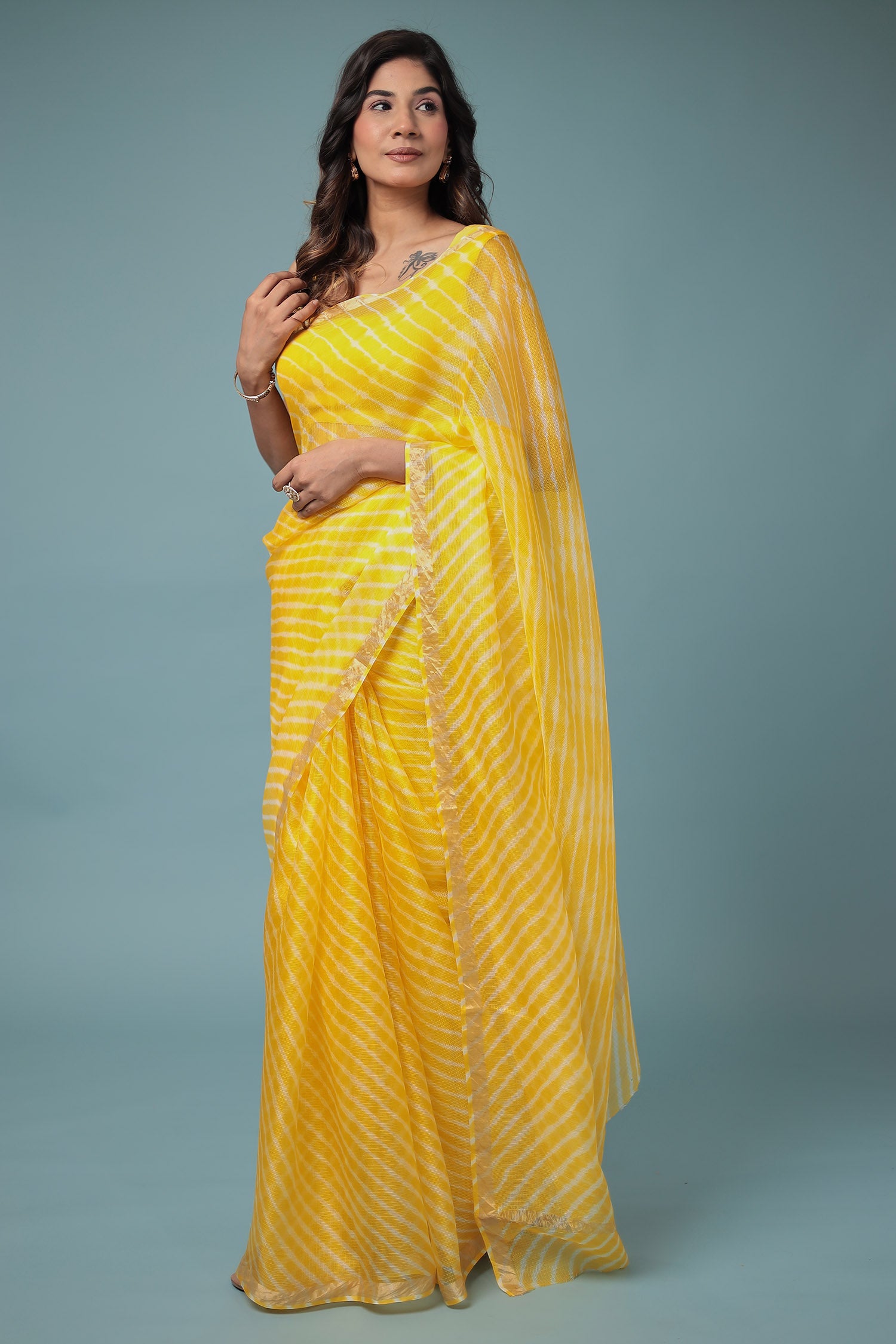 Kota Doria Silk Leheriya Saree