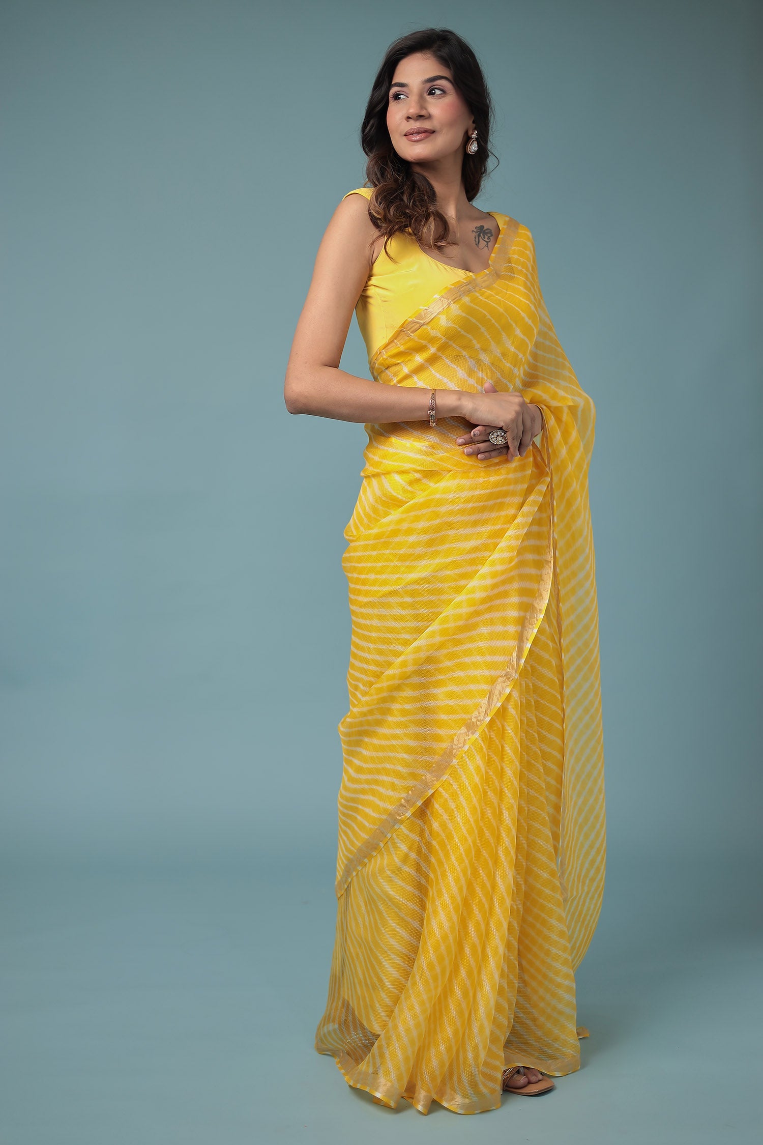 Kota Doria Silk Leheriya Saree