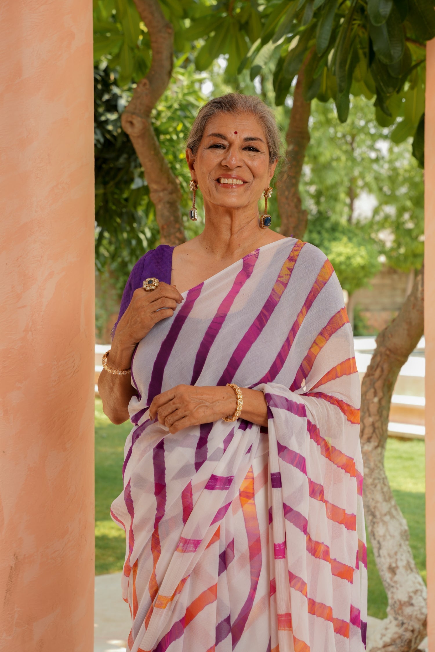 Leheriya Chiffon Saree