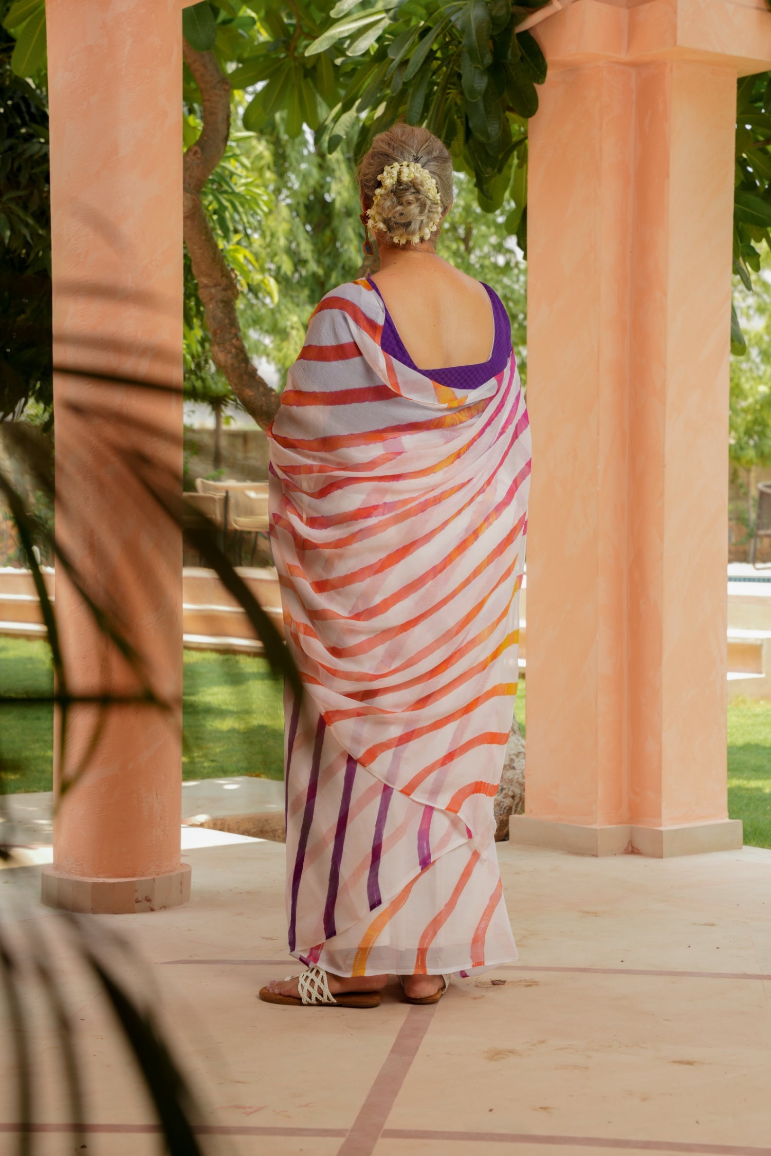 Leheriya Chiffon Saree