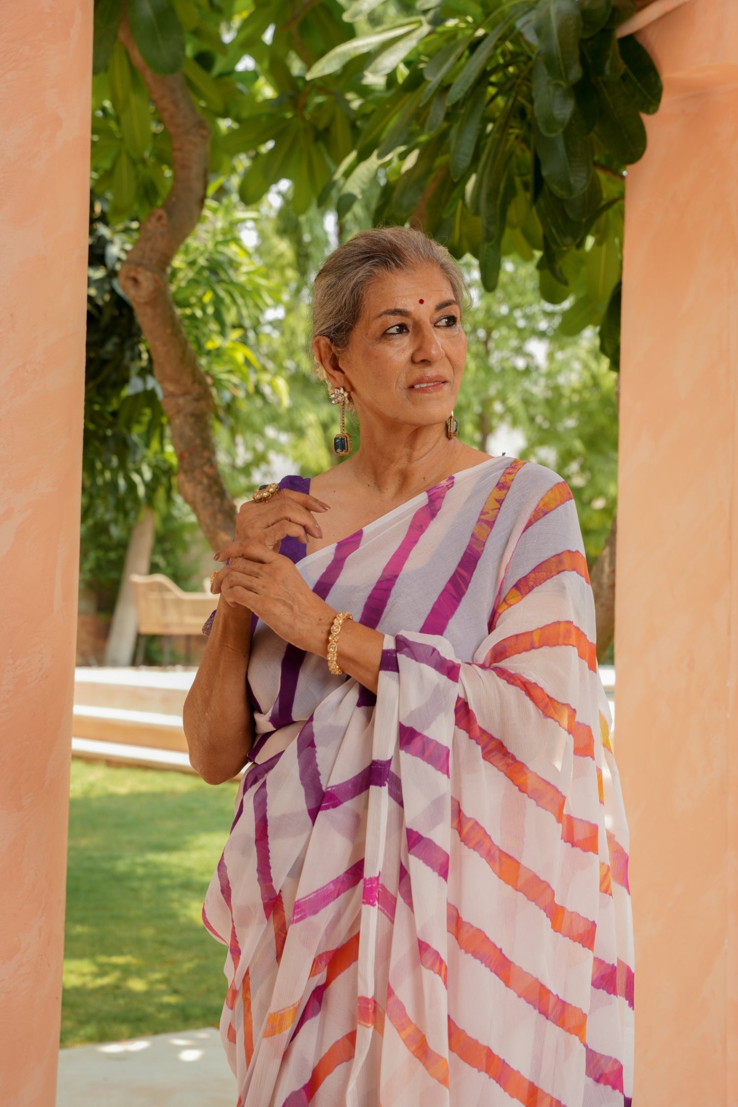 Leheriya Chiffon Saree