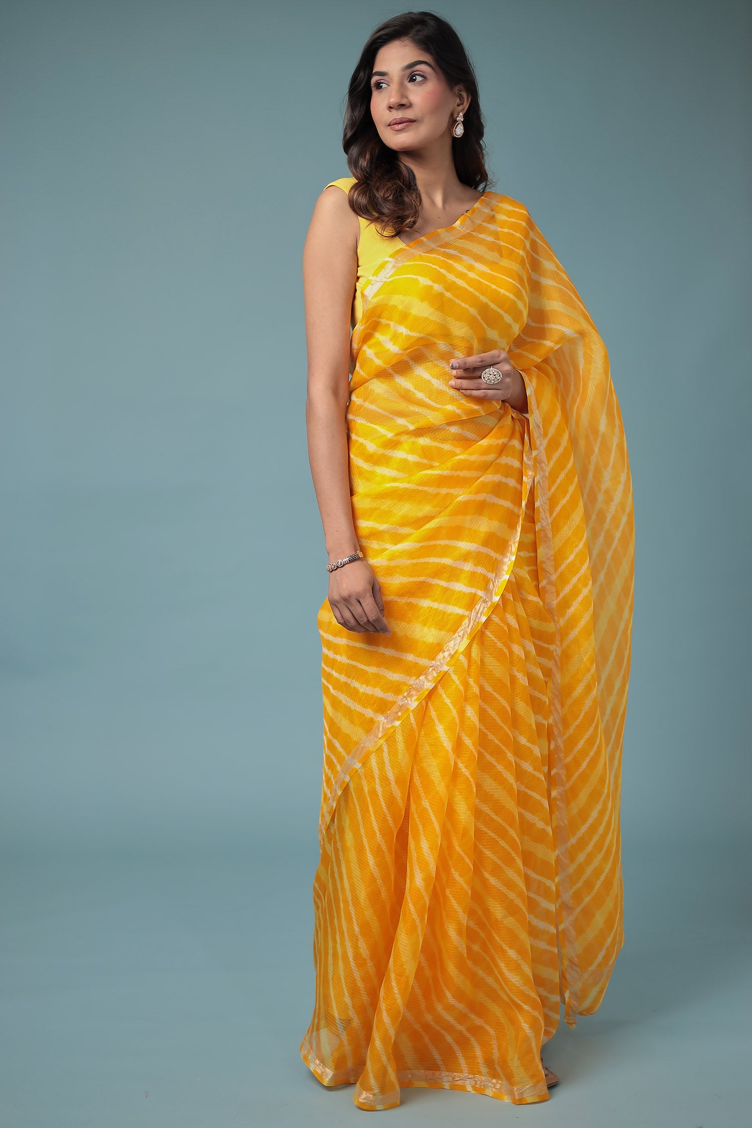 Kota Doria Silk Leheriya Saree