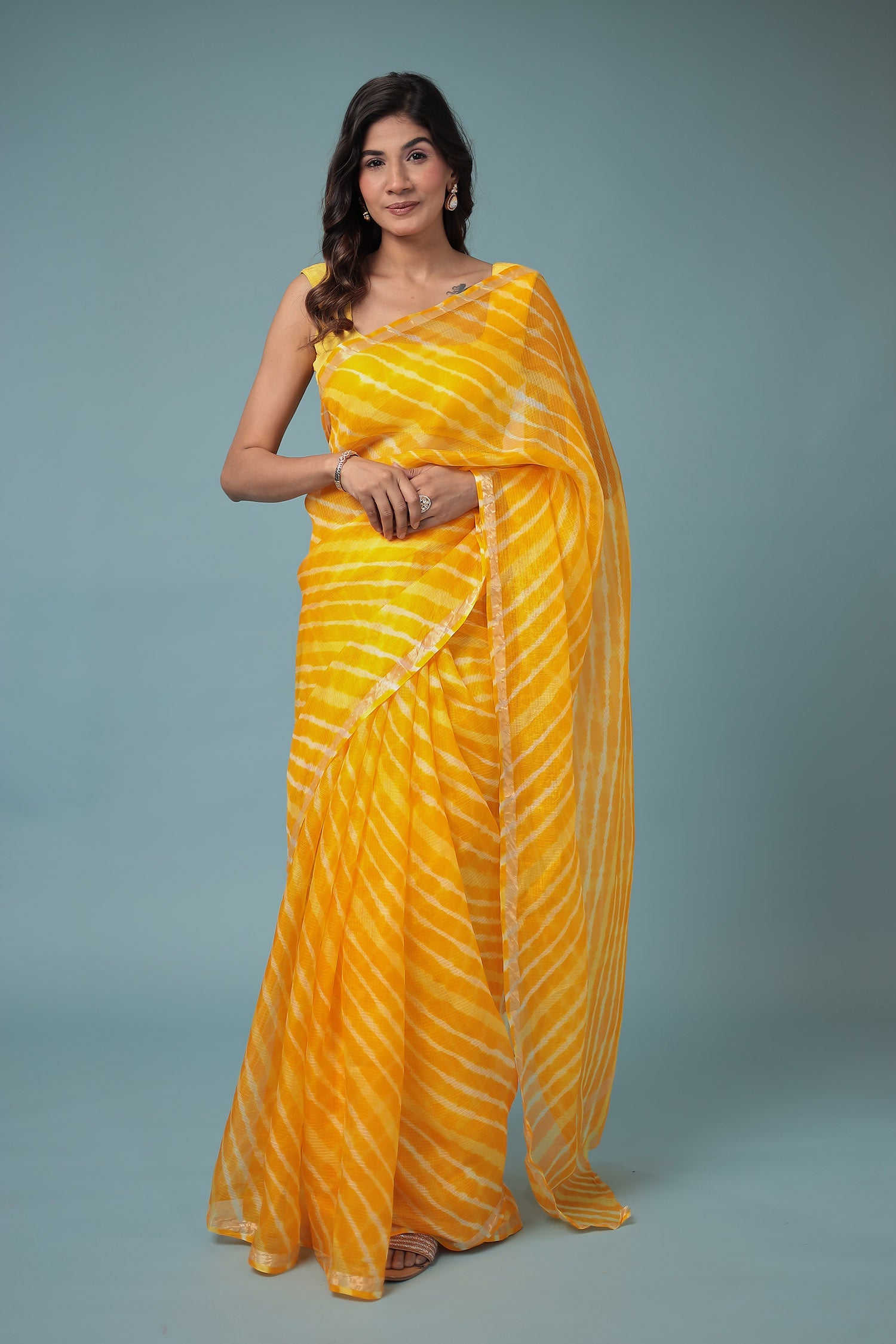 Kota Doria Silk Leheriya Saree