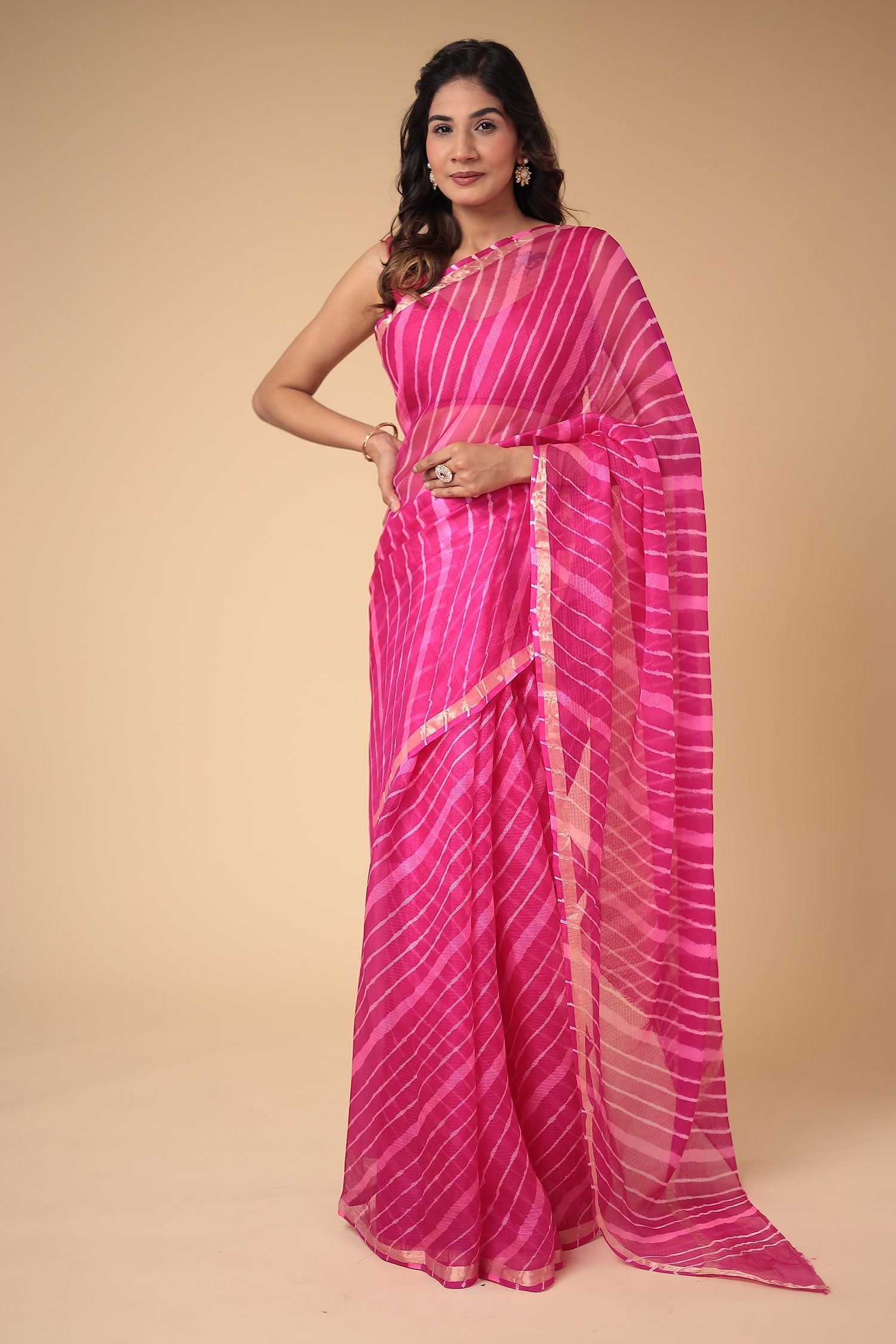 Kota Doria Silk Leheriya Saree