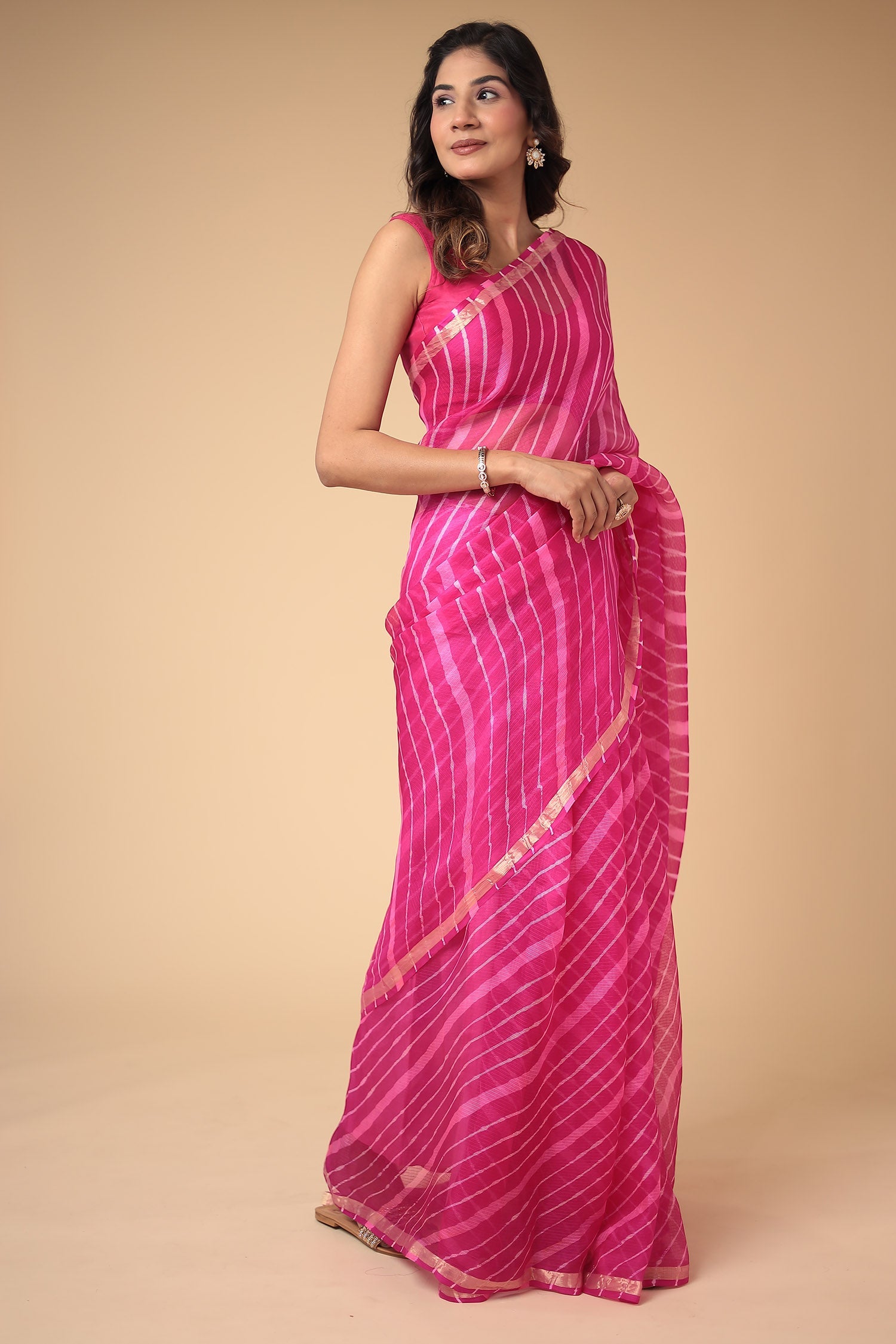 Kota Doria Silk Leheriya Saree