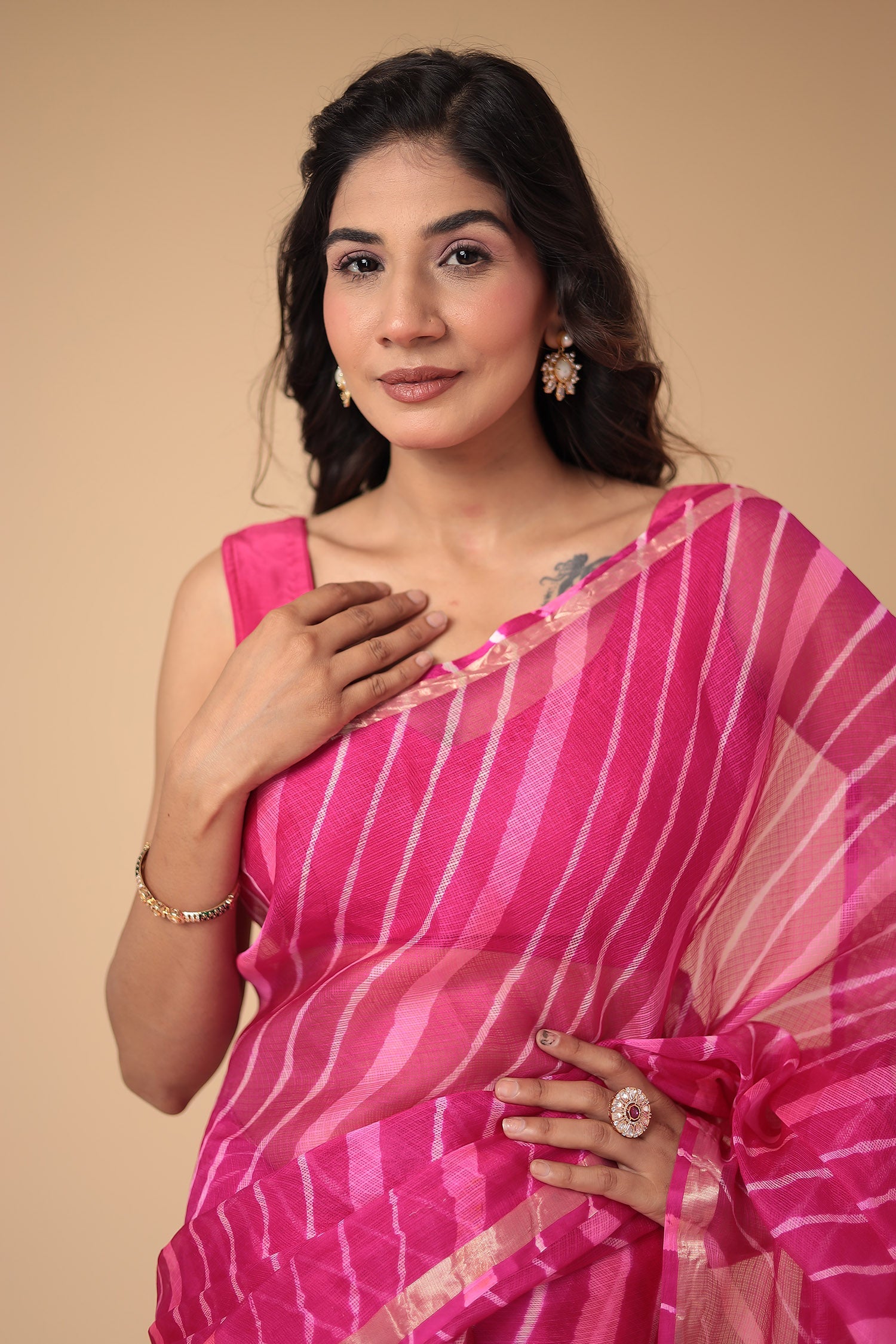 Kota Doria Silk Leheriya Saree